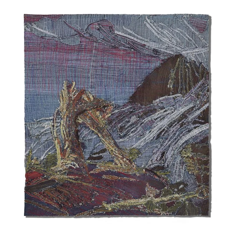 Ali Dipp 
 Split Bark (Church-1874) , 2024 
thread on denim 
24 x 22 in | 61 x 55.9 cm