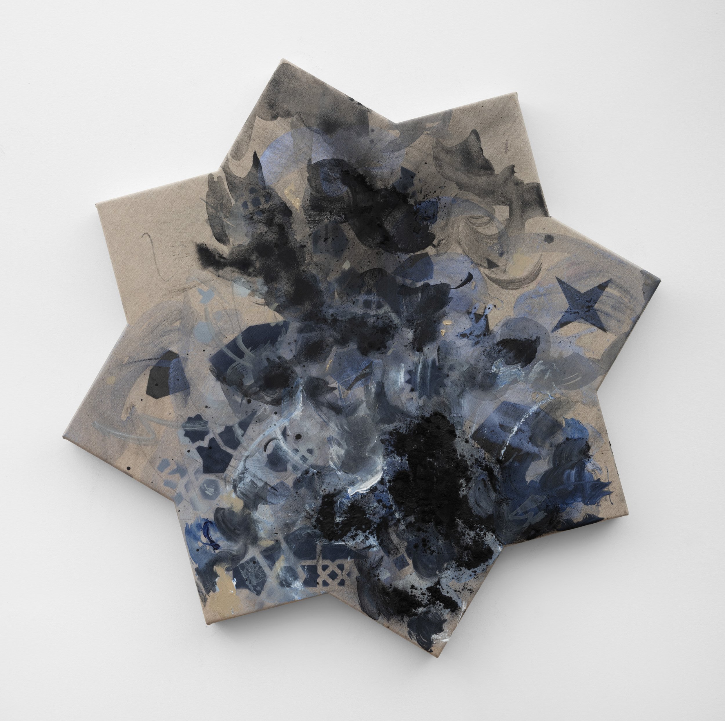  The Night Geometry of Prayer , 2026 
powdered pigment on raw linen 
35½ x 35½ in | 90.2 x 90.2 cm)