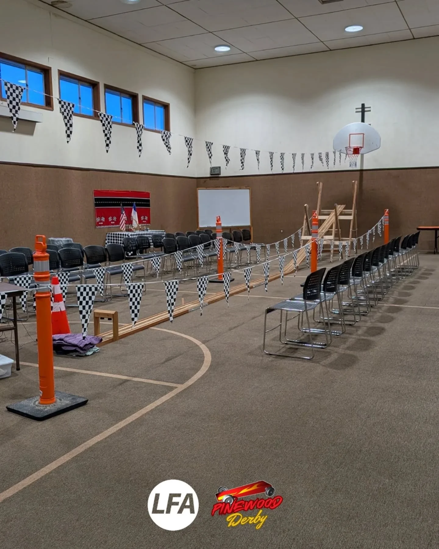 The Pinewood Derby has been set up. See you on Saturday!