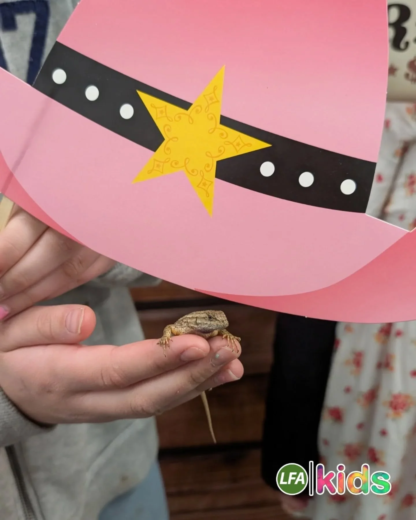 A surprise visitor to LFA Kids yesterday. He even took a turn in our Way Out West photo spot in the Ed Wing.