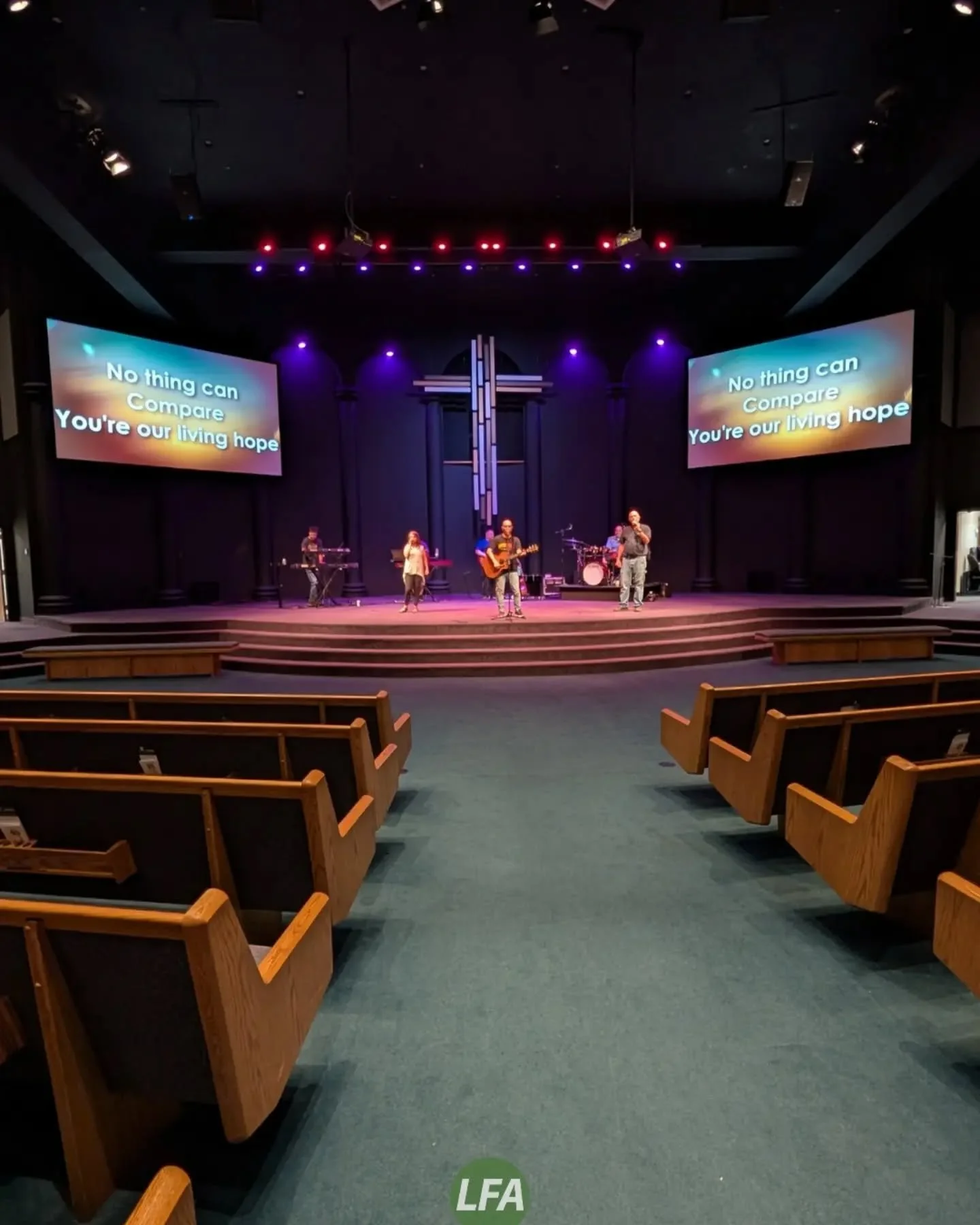 First worship practice back in the Sanctuary. Our staff has been busy today getting everything ready for our move back to the Sanctuary. See you Sunday as Evangelist Randy Ruiz joins us as our Special Guest.