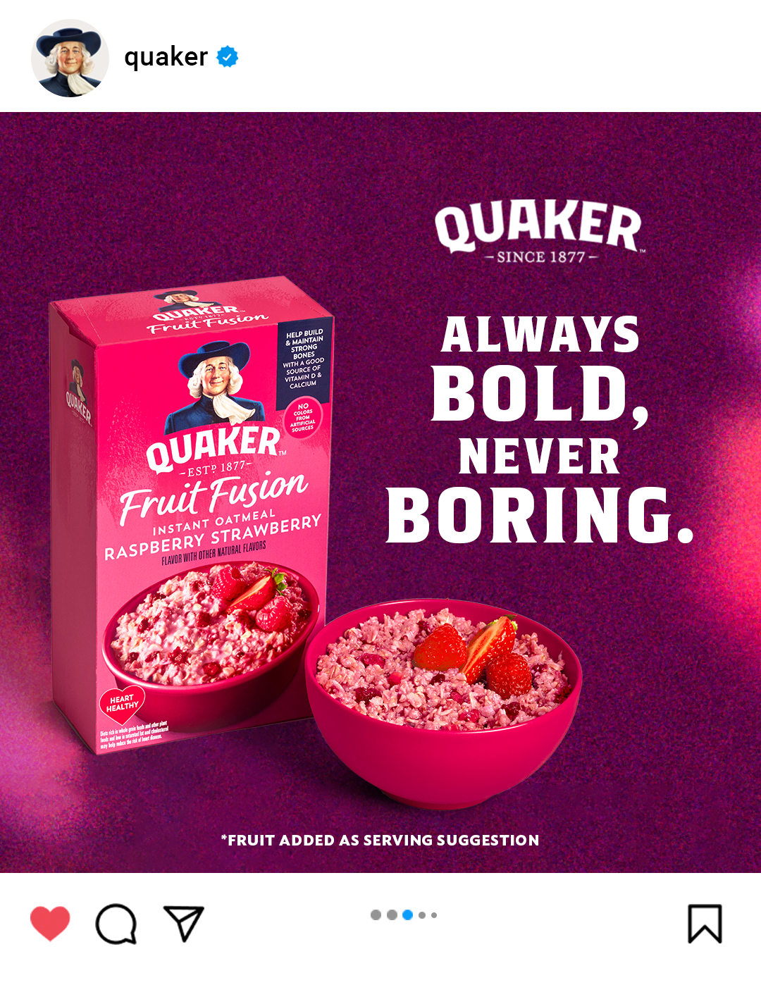 Quaker Fruit Fusion Raspberry Strawberry 1x1