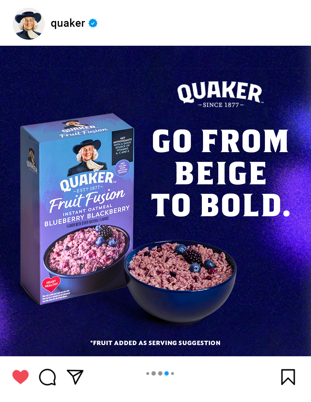 Quaker Fruit Fusion Blueberry Blackberry 1x1
