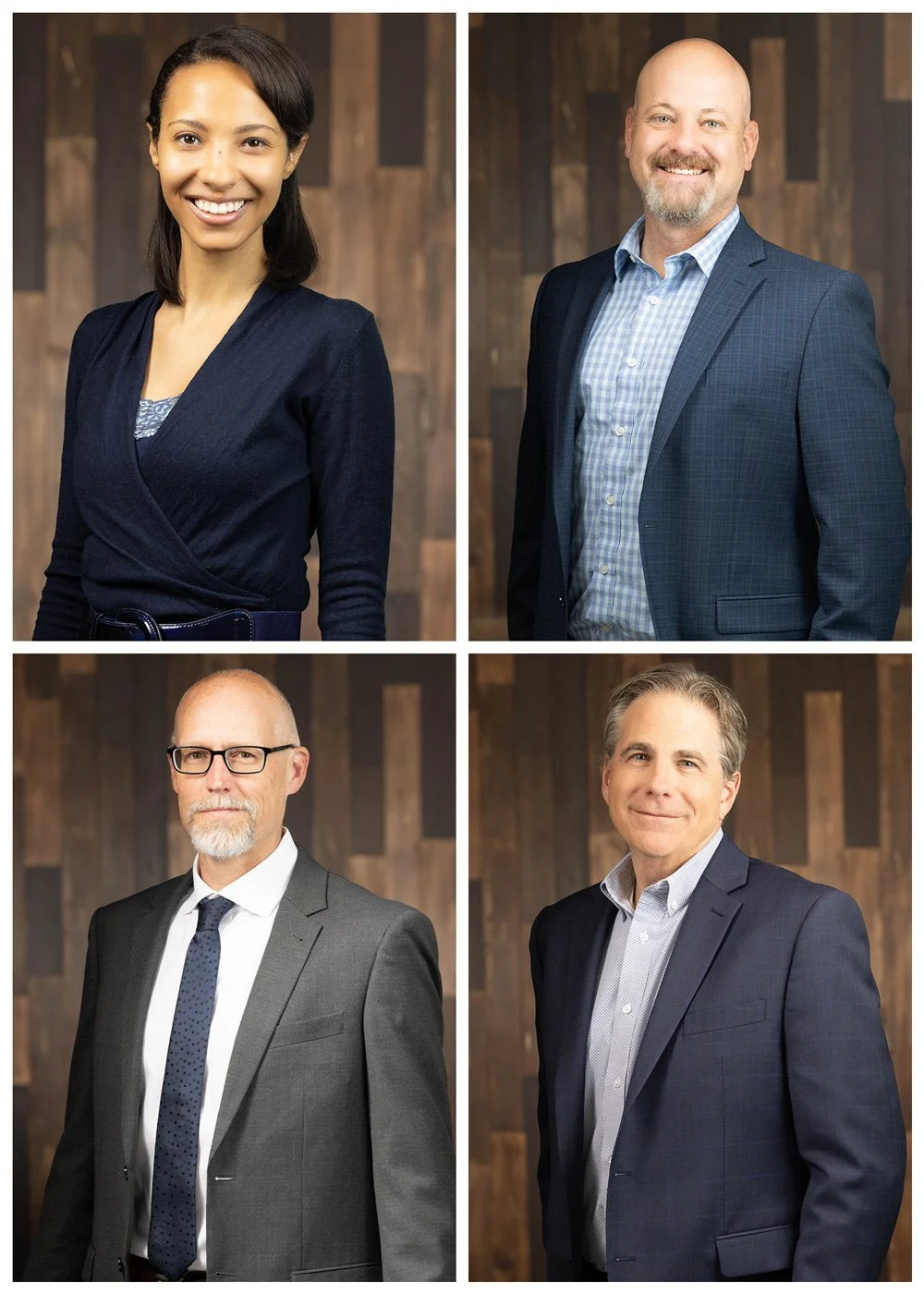 Modern professional team headshots with a warmer background, Denver corporate photography