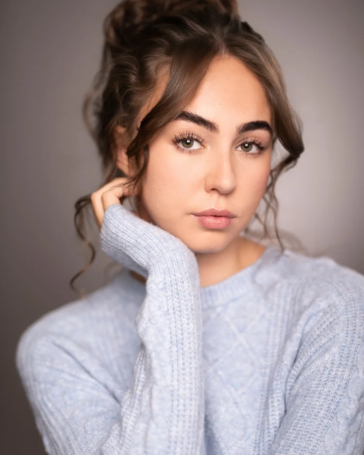 Cinematic actor headshot, introspective lane — quiet character casting, photographed in Denver