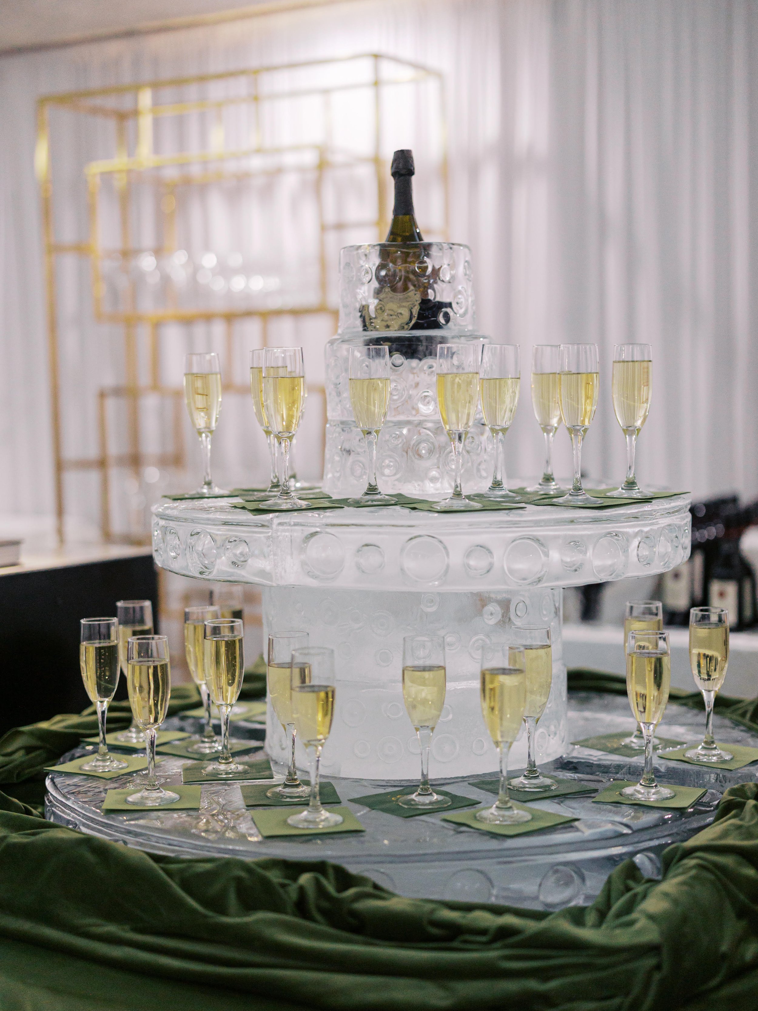 champagne tower display