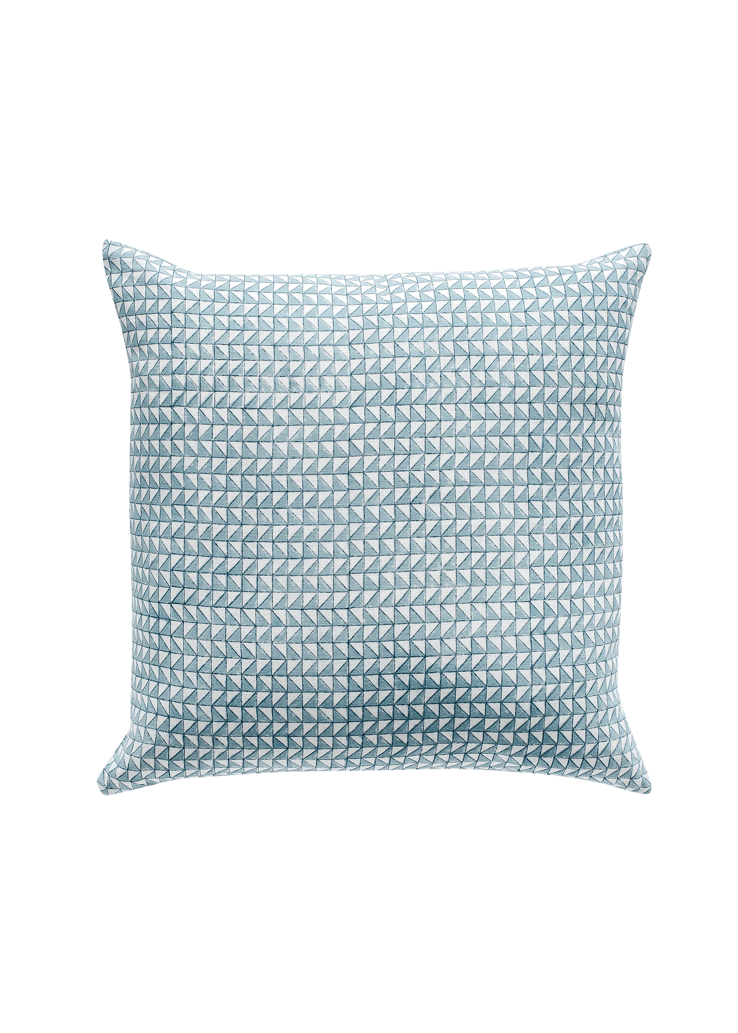 Siga Siga Block Printed Linen Cushion, Blue