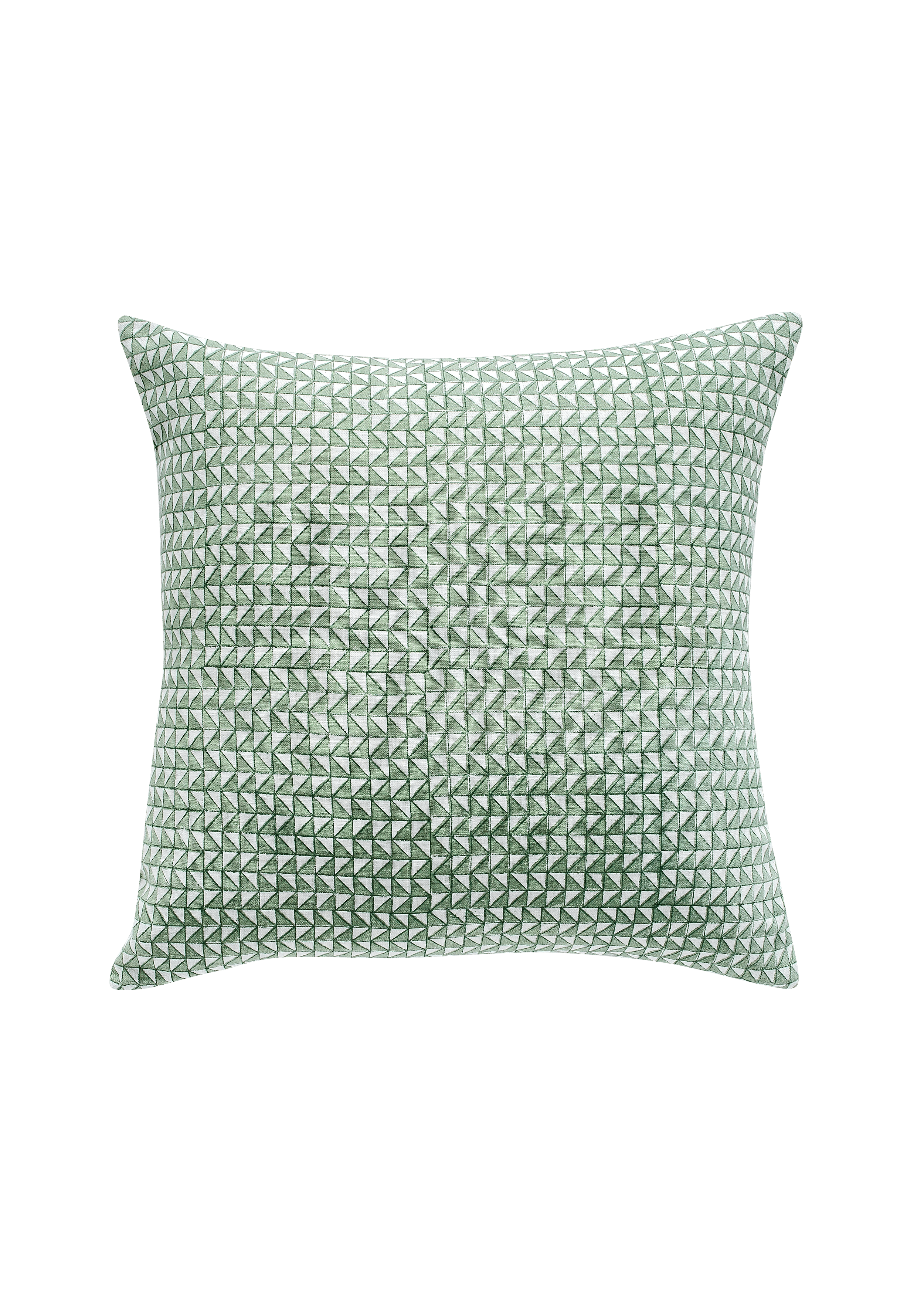 Siga Siga Block Printed Linen Cushion, Green