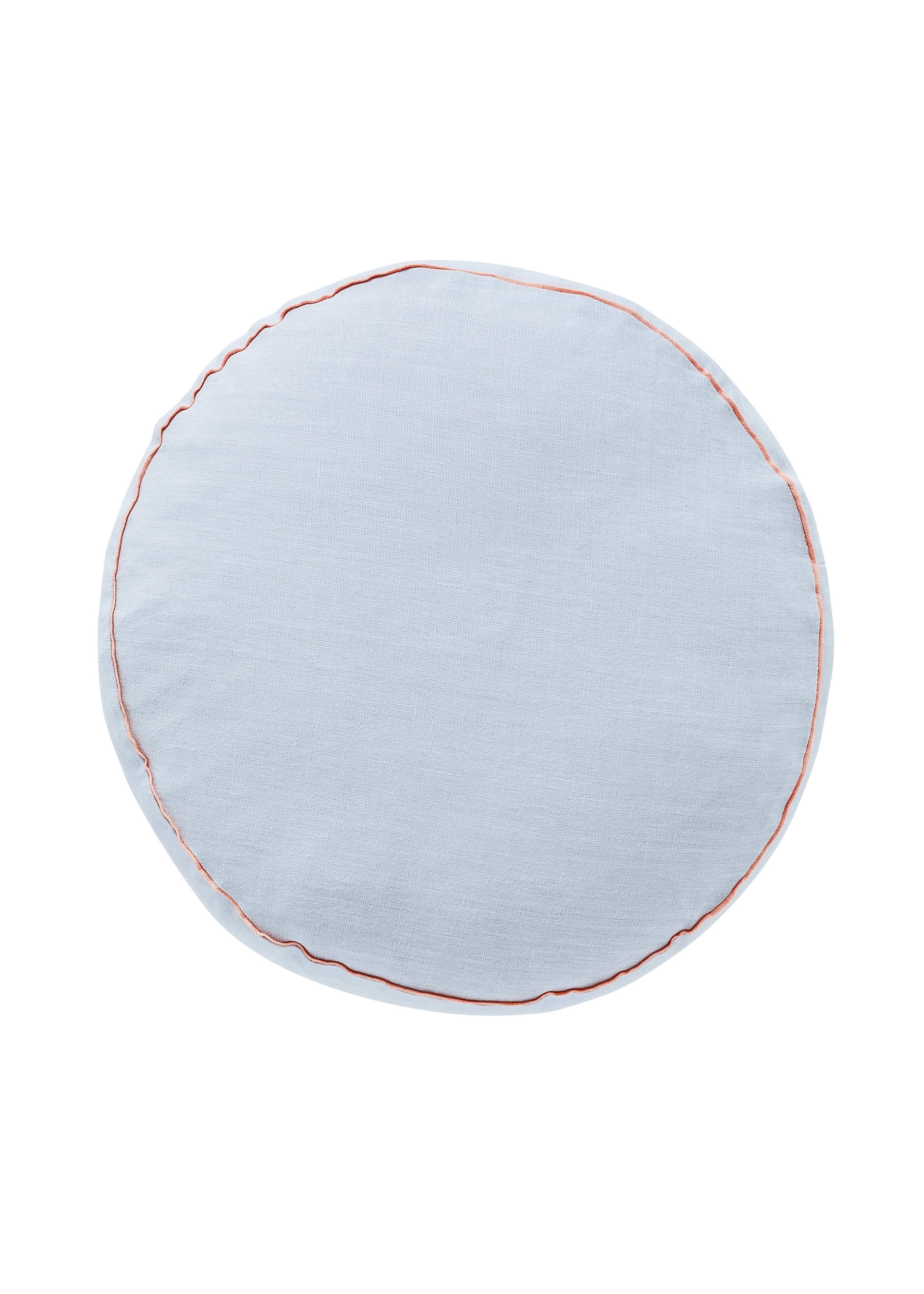 Mukesh Round Linen Cushion, Illusion Blue