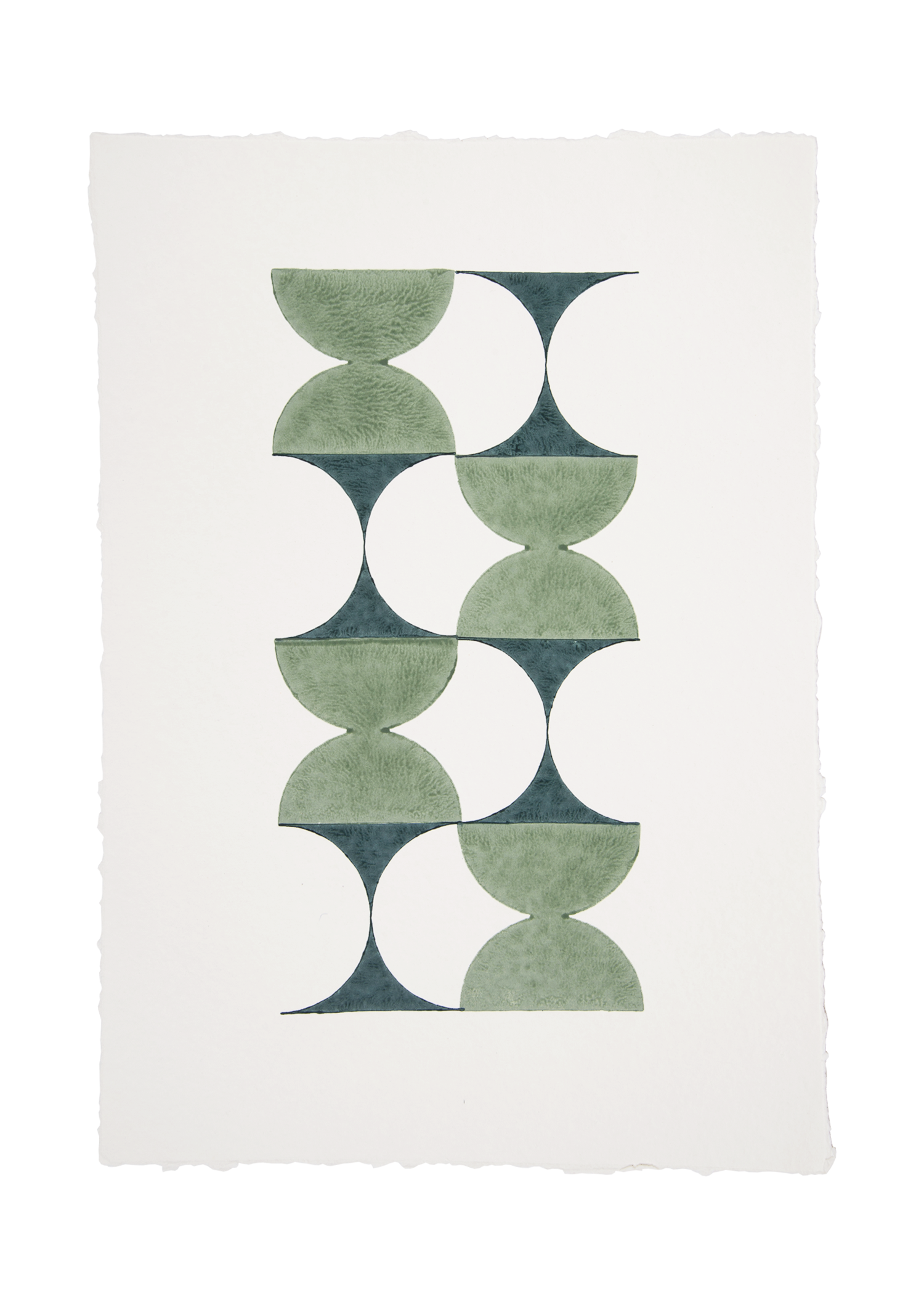 Woodblock Print, Green