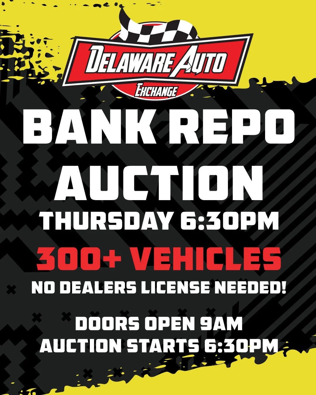 🚨 BIG BANK REPO AUCTION &ndash; THIS THURSDAY NIGHT 🚨

This is going to be a BIG one.

We&rsquo;re rolling out 300+ TOTAL VEHICLES through the lanes including:

🔥 Bank Repos
🔥 100+ NEW CAR DEALER TRADES
🔥 Trucks &bull; SUVs &bull; Cars &bull; Bu