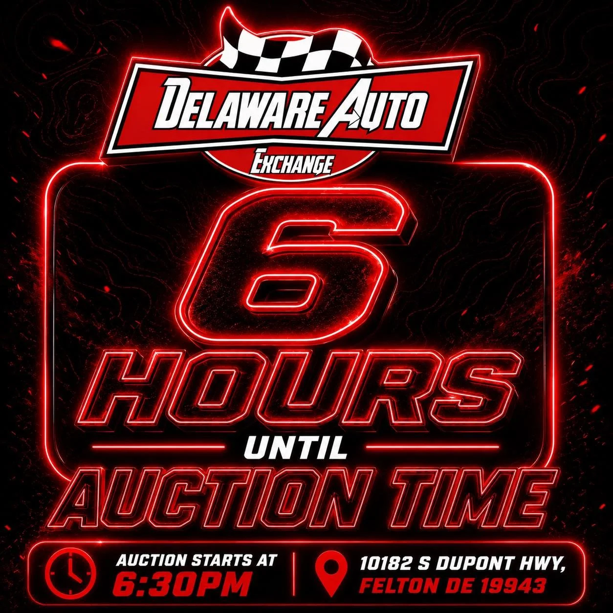 🚨6 HOURS UNTIL AUCTION TIME🚨

The gates are opened and the crew is hard at work registering the remaining cars! 

📍10182 S DuPont Hwy, Felton De 19943 
🚘Opened to the public 
🔥Hundreds of vehicles

‼️See you in the lanes‼️