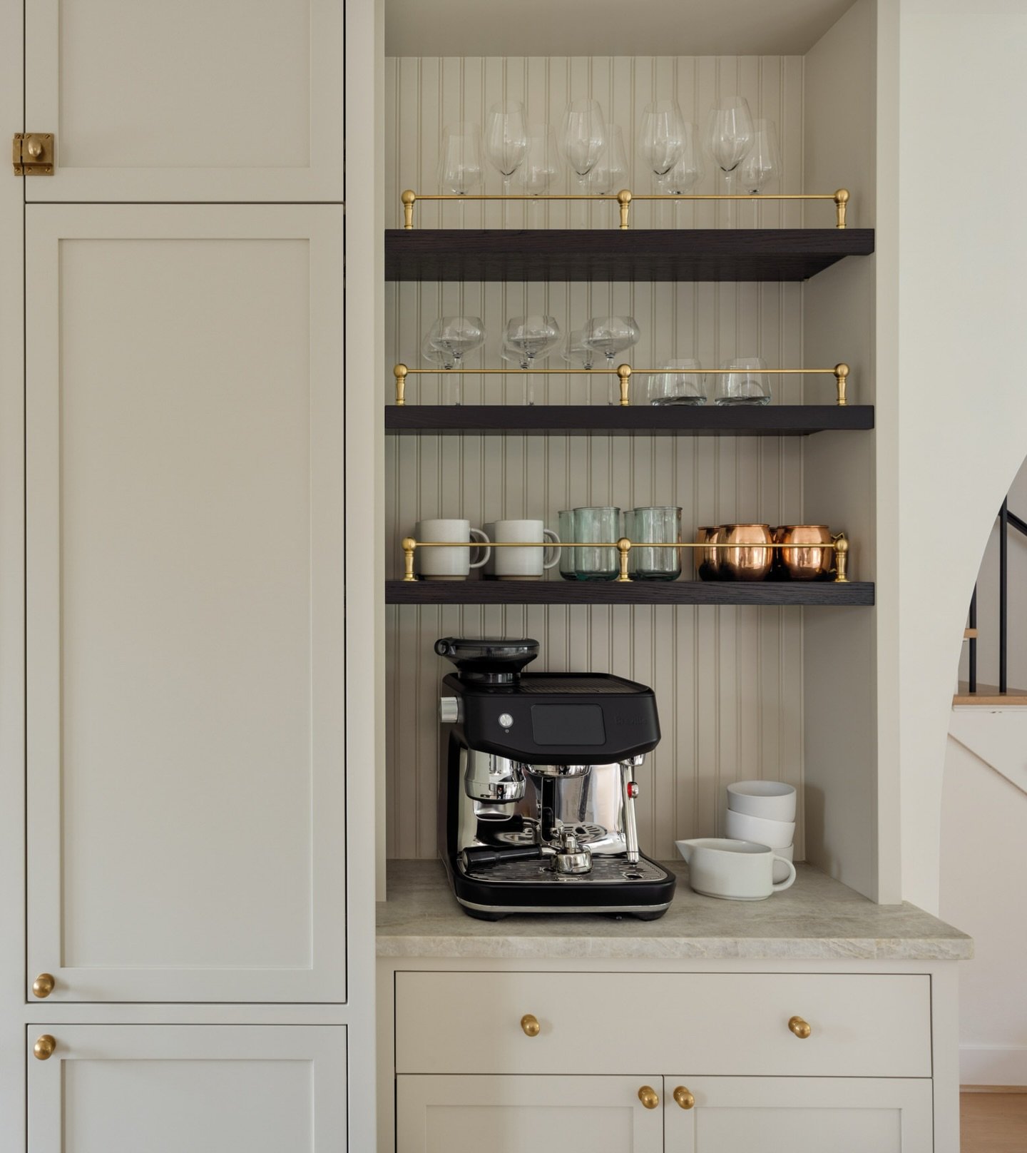Heading into the new year, thoughtful routines matter more than big changes. A well planned beverage center keeps daily habits contained, functional, and out of the way, supporting the flow of the kitchen rather than disrupting. 
Swipe for before. A 