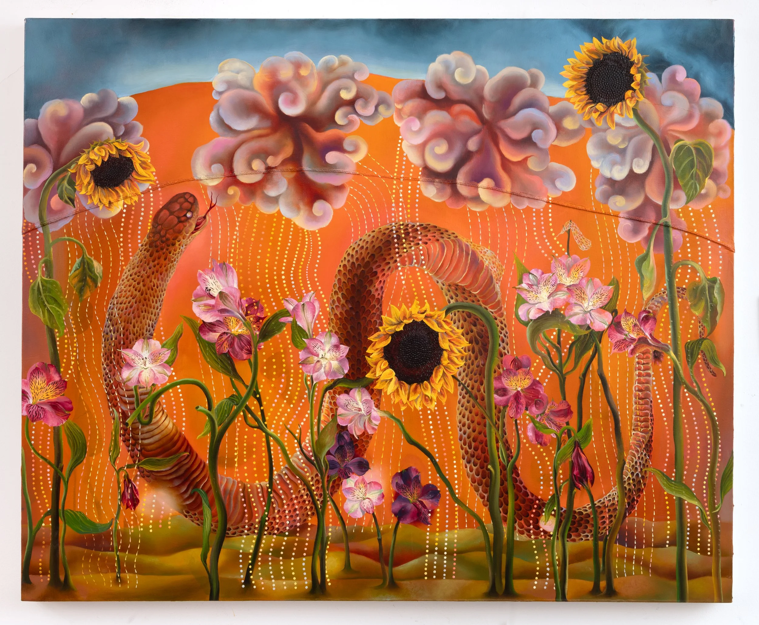    Rains that open   Oil on canvas • 45 x 55 inches • 2024 