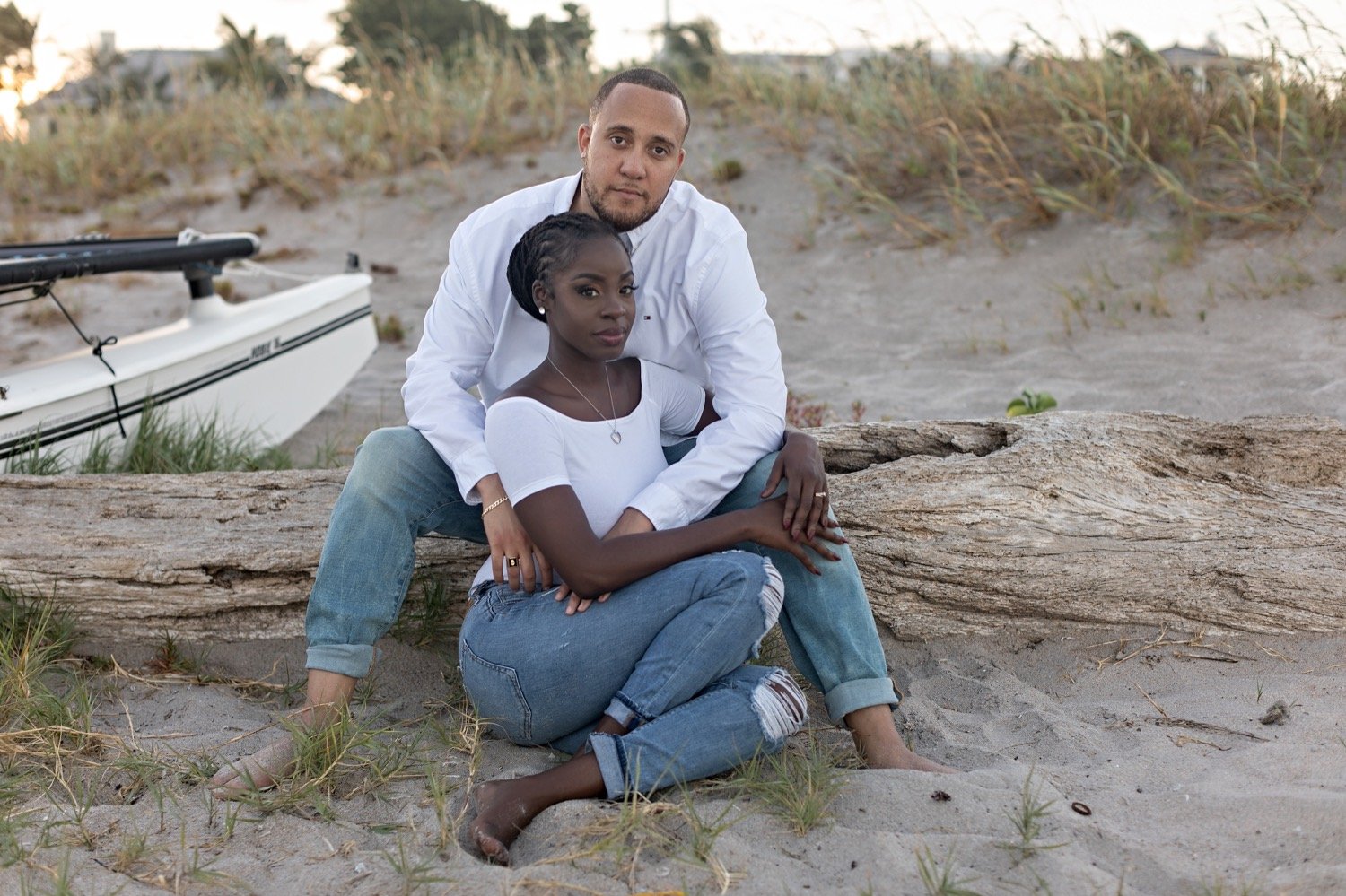  delray beach couples session newlyweds sailboats african american couples walking on the beach 
