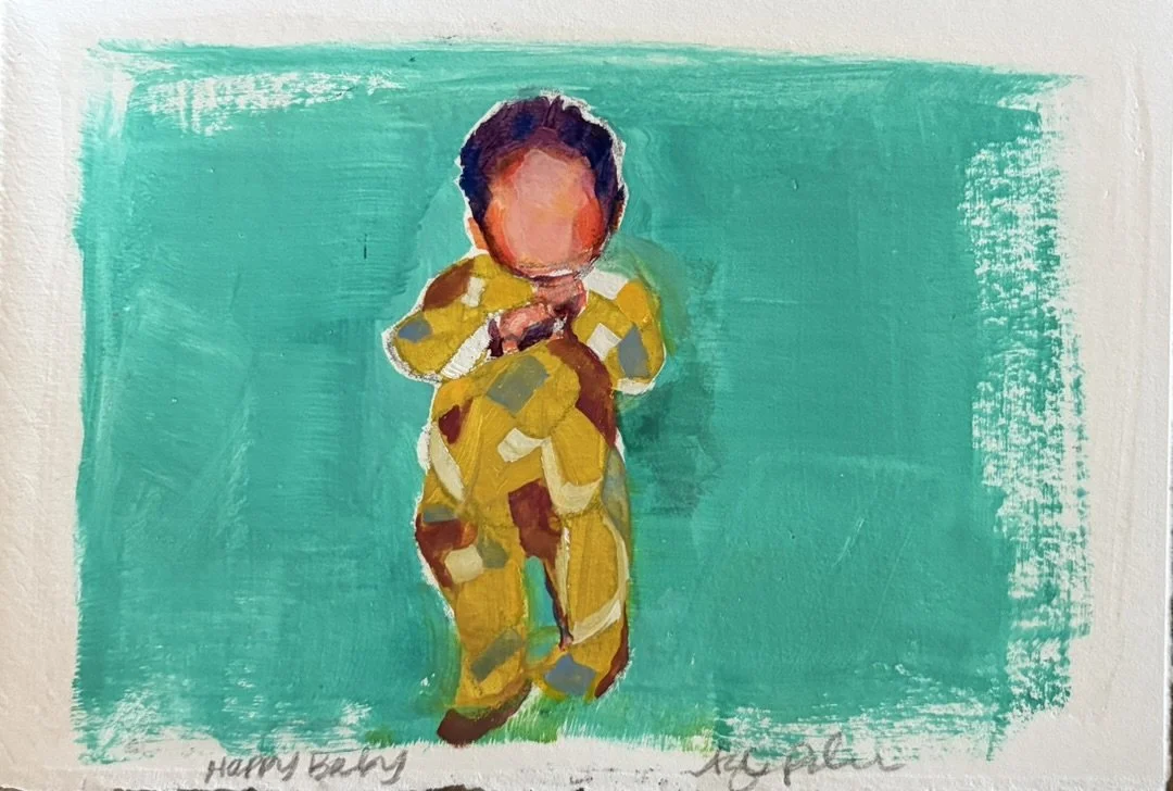 "Happy Baby" 4x6 Oil on Paper