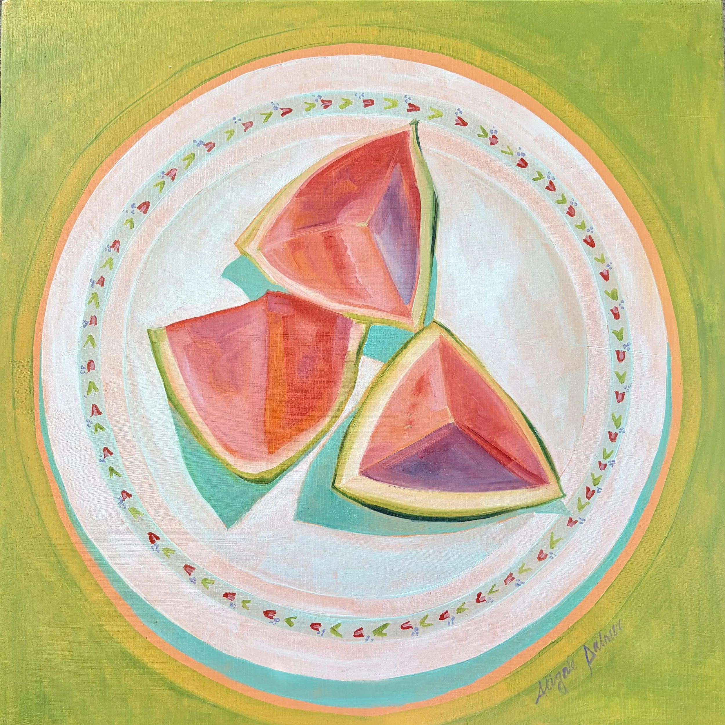 "Watermelon Sunshine" 12"x12"