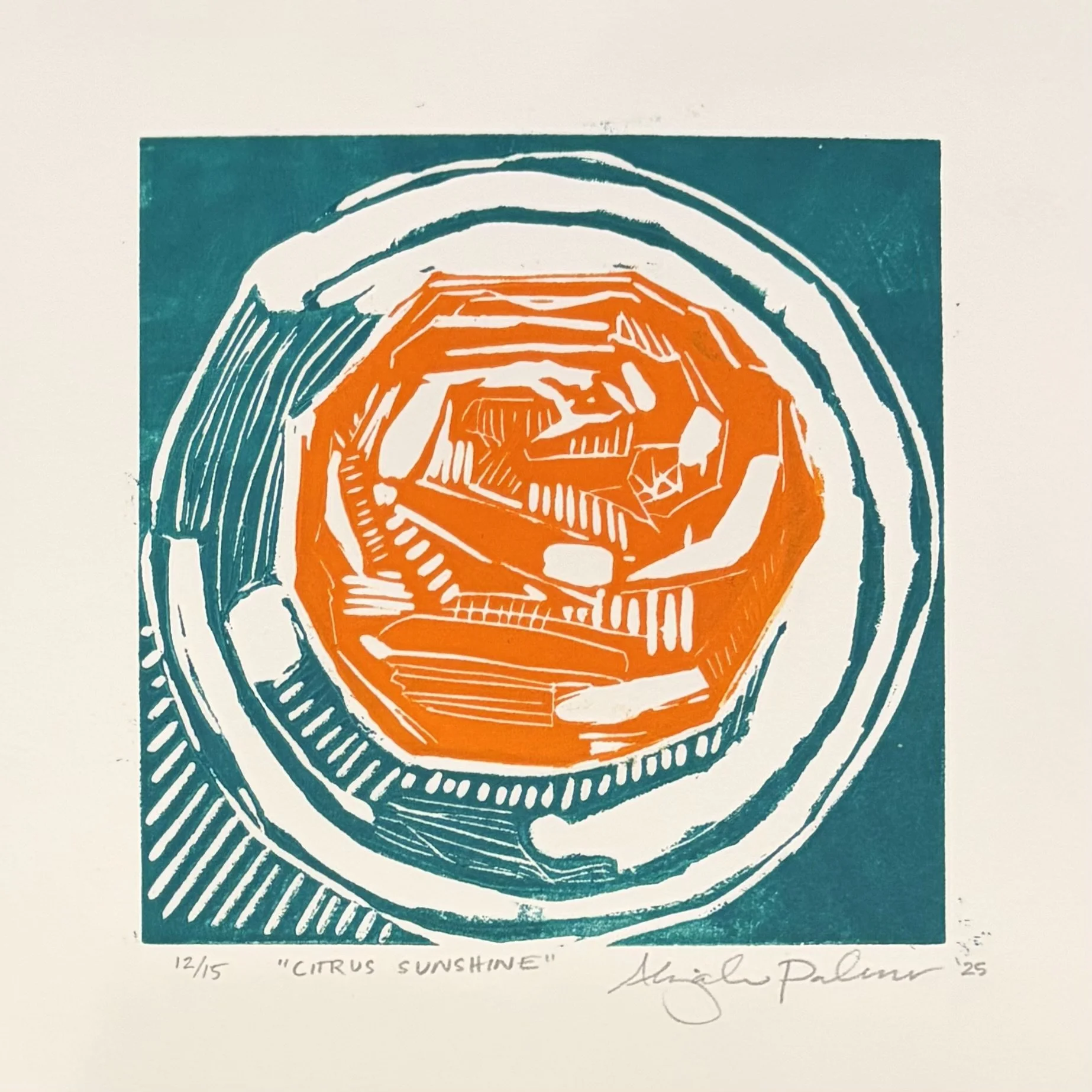 "Citrus Sunshine" Linocut