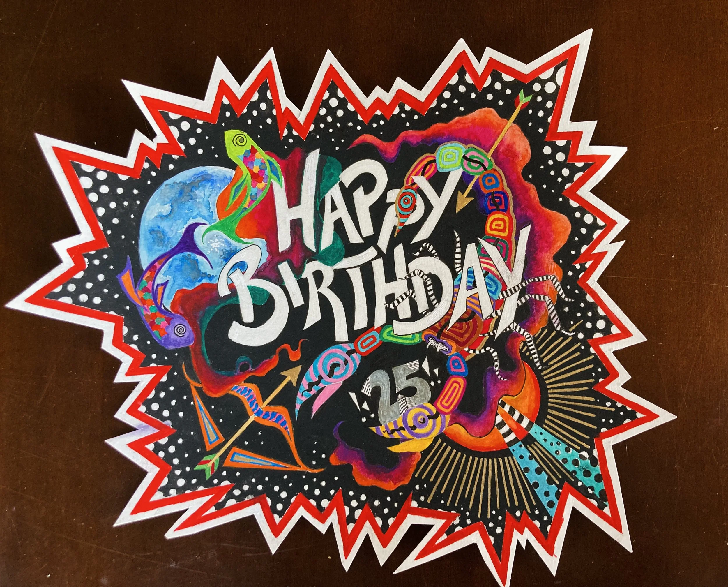 Bday card for a scorpio sun, sag rising, pisces moon!! 