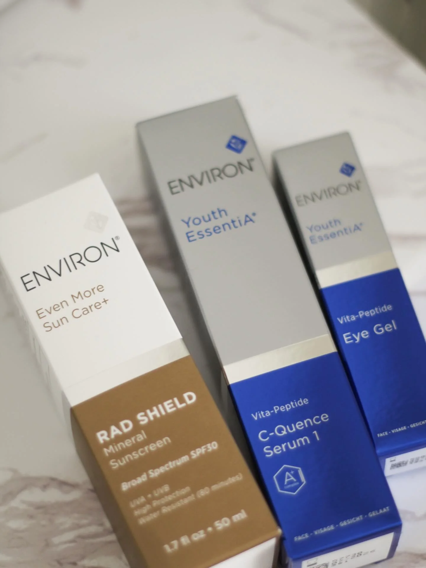 Strengthen, smooth, protect. This Environ trio is our go-to for healthy, resilient skin. Want to know if it&rsquo;s right for you? Book a consult or ready to purchase? Check out the link in bio!