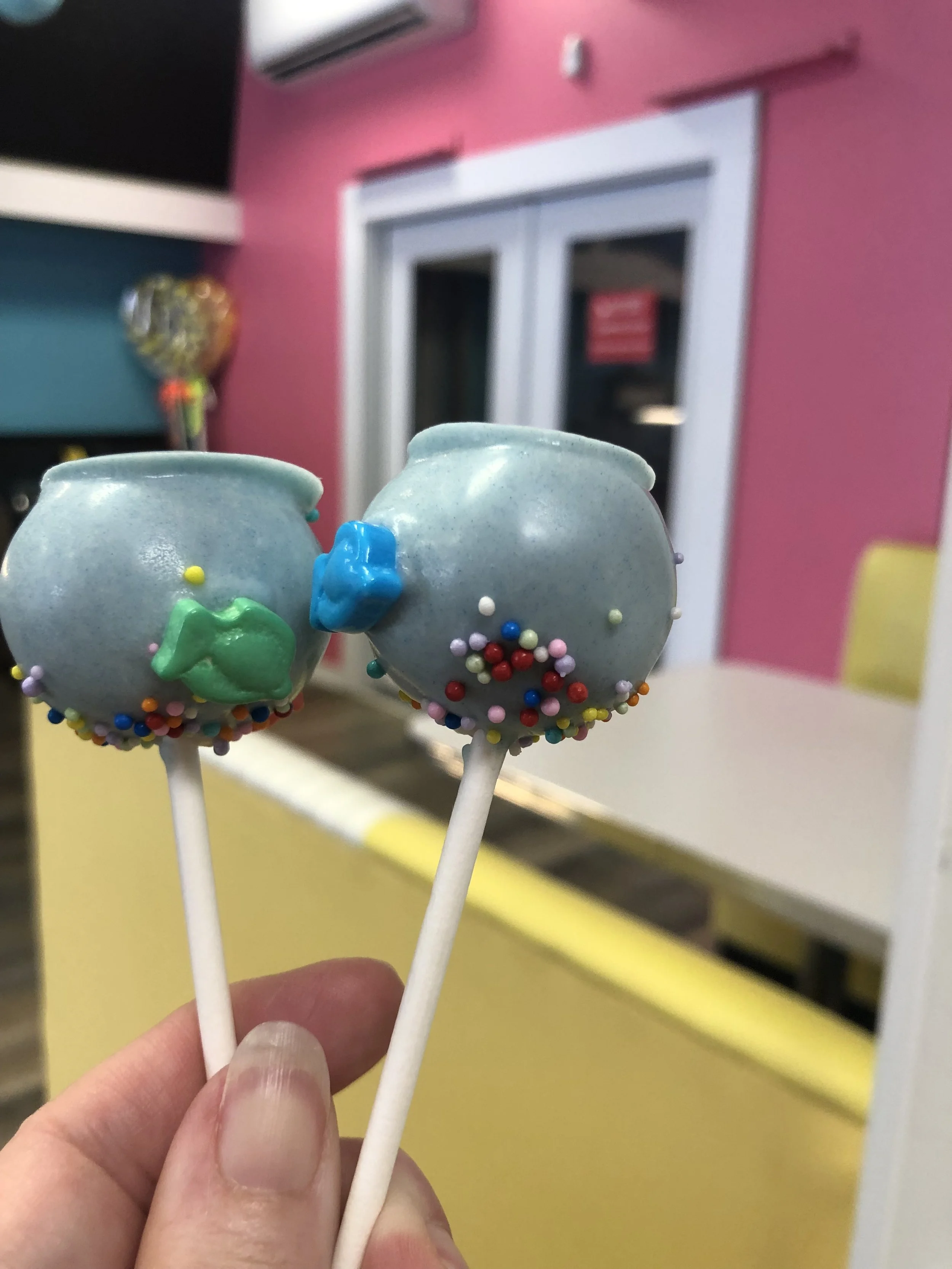 The Nutmeg Fudge Company blue cake pops