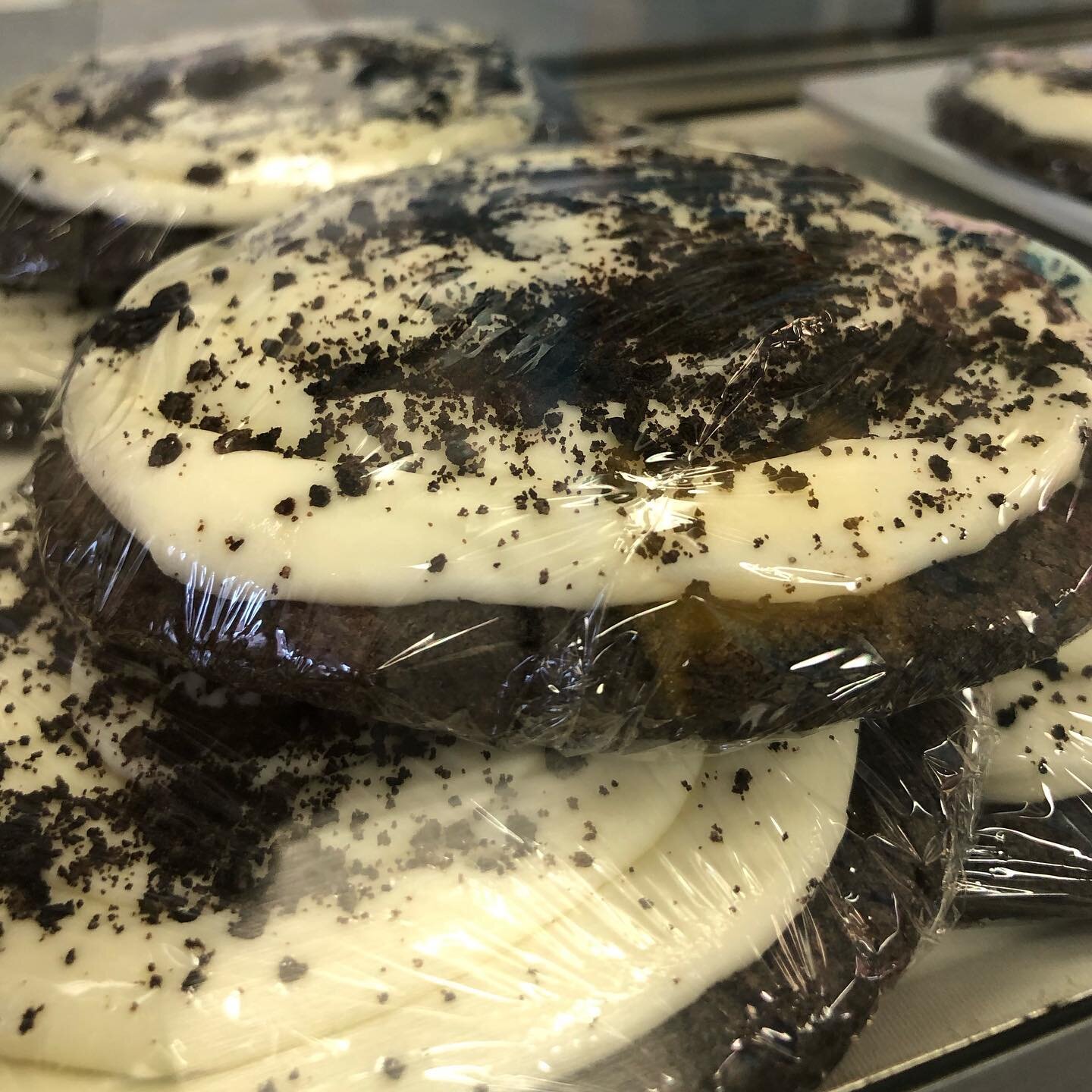 Yesterday was a &ldquo;Kitchen Takover&rdquo; day and Look at this COOKIE:) It&rsquo;s an Oreo Crumble cookie with a cream cheese icing that Zoie made! #treatyourself #kitchentakeover #giantcookie