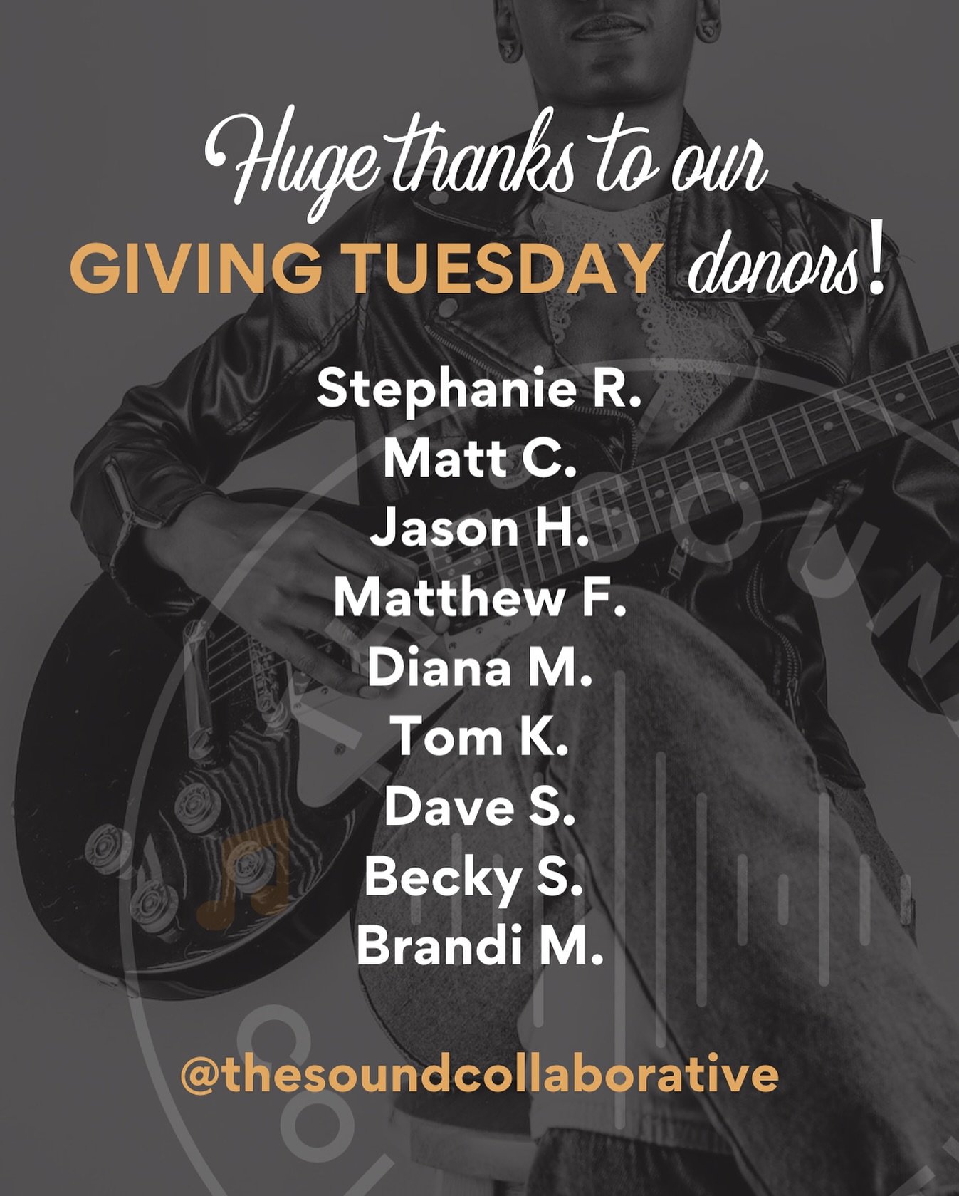 🤘🏼Huge thanks to our generous Giving Tuesday donors for bringing NWA musicians a little closer to collaboration! 

You're amazing! 🔥🎵

We were a little shy of our $2,000 match goal, so we've extended it through the end of December! 

If you haven