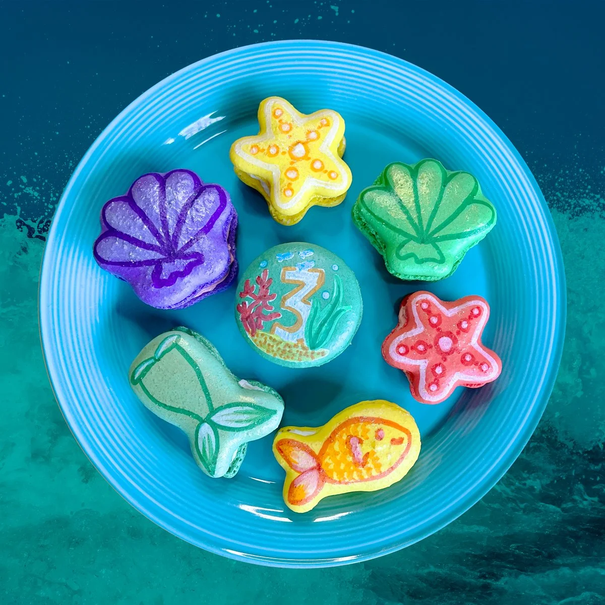 mermaid themed macarons