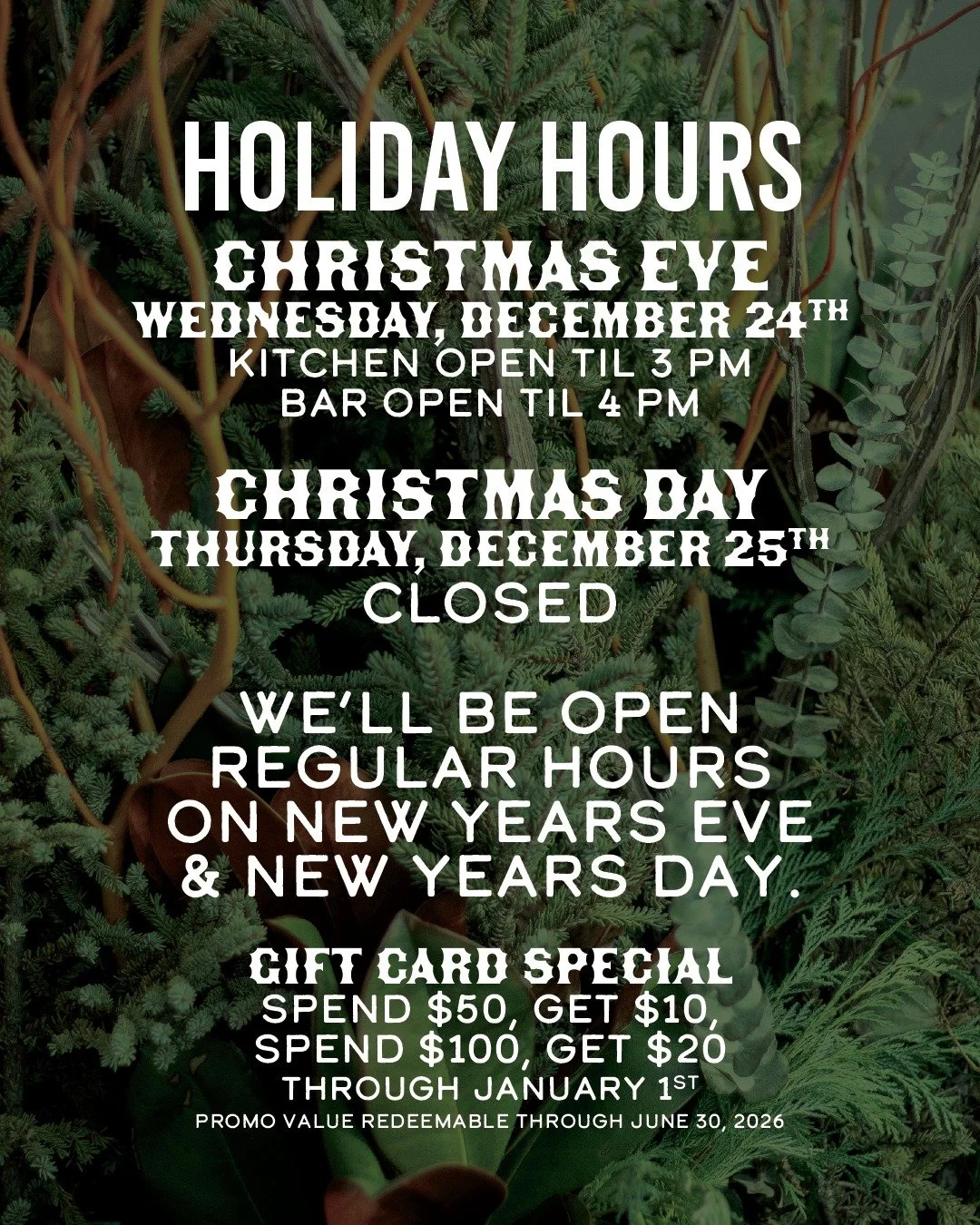 Merry Christmas 🎄 The Yankee is open 11 AM-4 PM on Christmas Eve, with our kitchen closing down at 3 PM. We're closed on Christmas Day &amp; back open again on Friday, December 26th. We wish you a safe &amp; happy holiday!