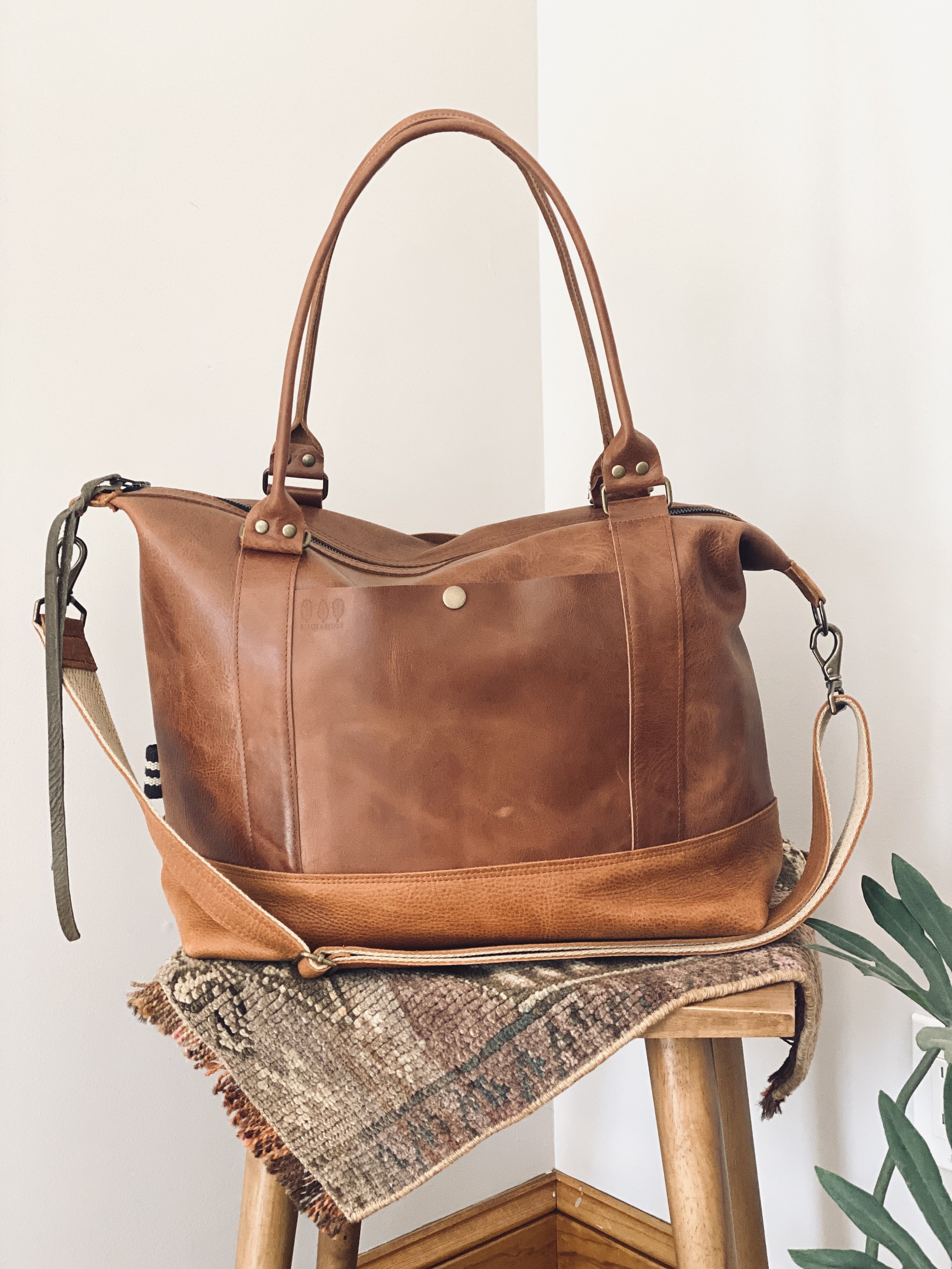 Weekender Duffel - camel leather