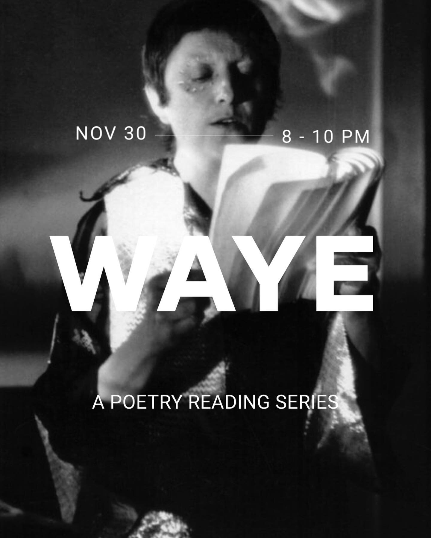 WAYE: A Poetry Reading Series is back in action once again at Sure Things in Jersey City Heights on Wednesday, November 30th, so mark those calendars!

OUR FEATURE
This month, we're proud to present Jersey City-based poet and musician Gabriel V. Cumm