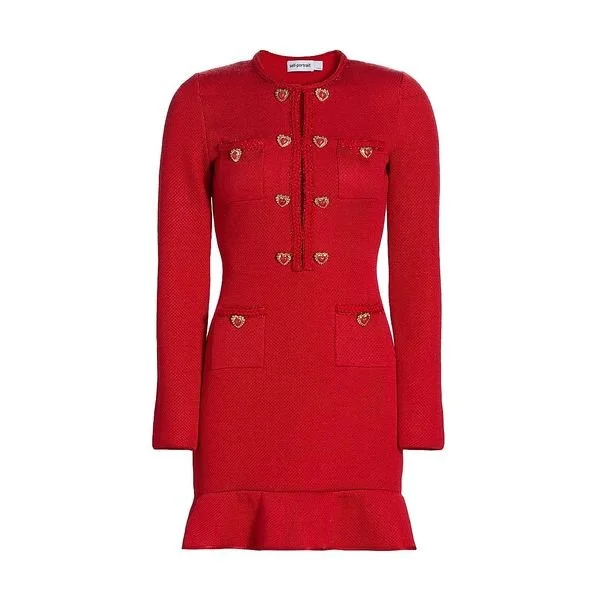SELF-PORTRAIT | Women's Heart Buttoned Minidress