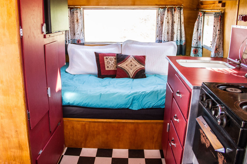 vintage travel trailer interior