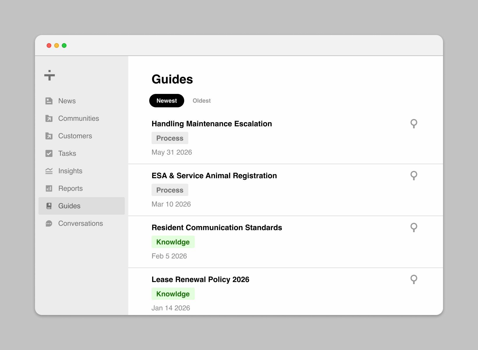 Onsite tasks