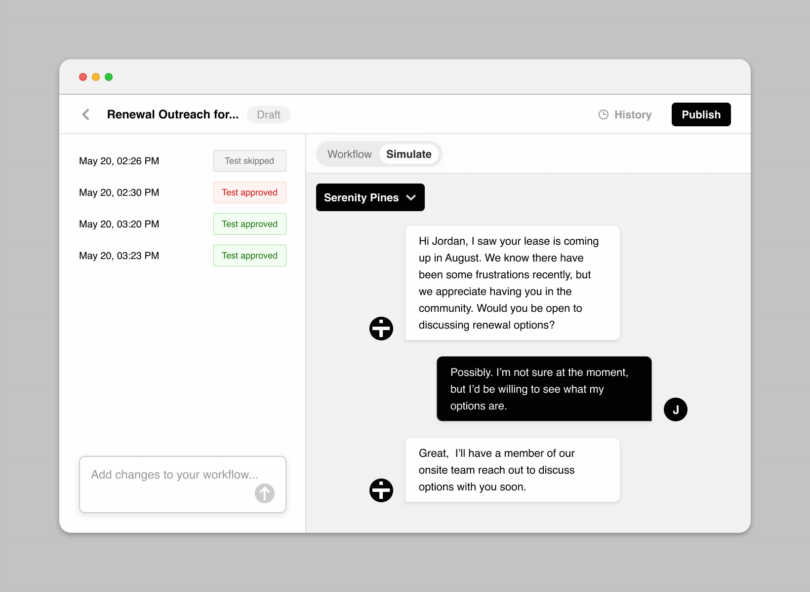 Publish workflow