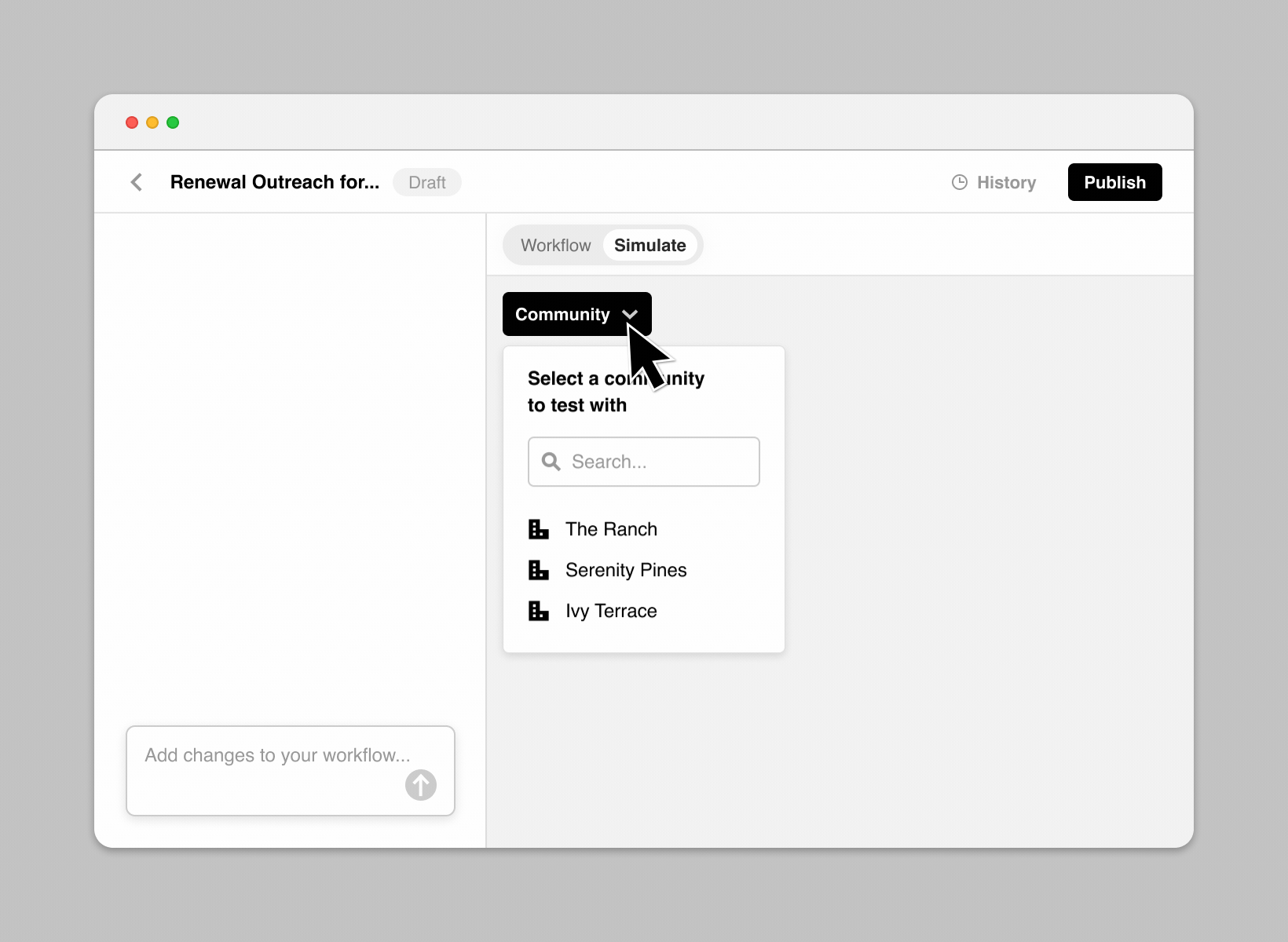 Test workflow