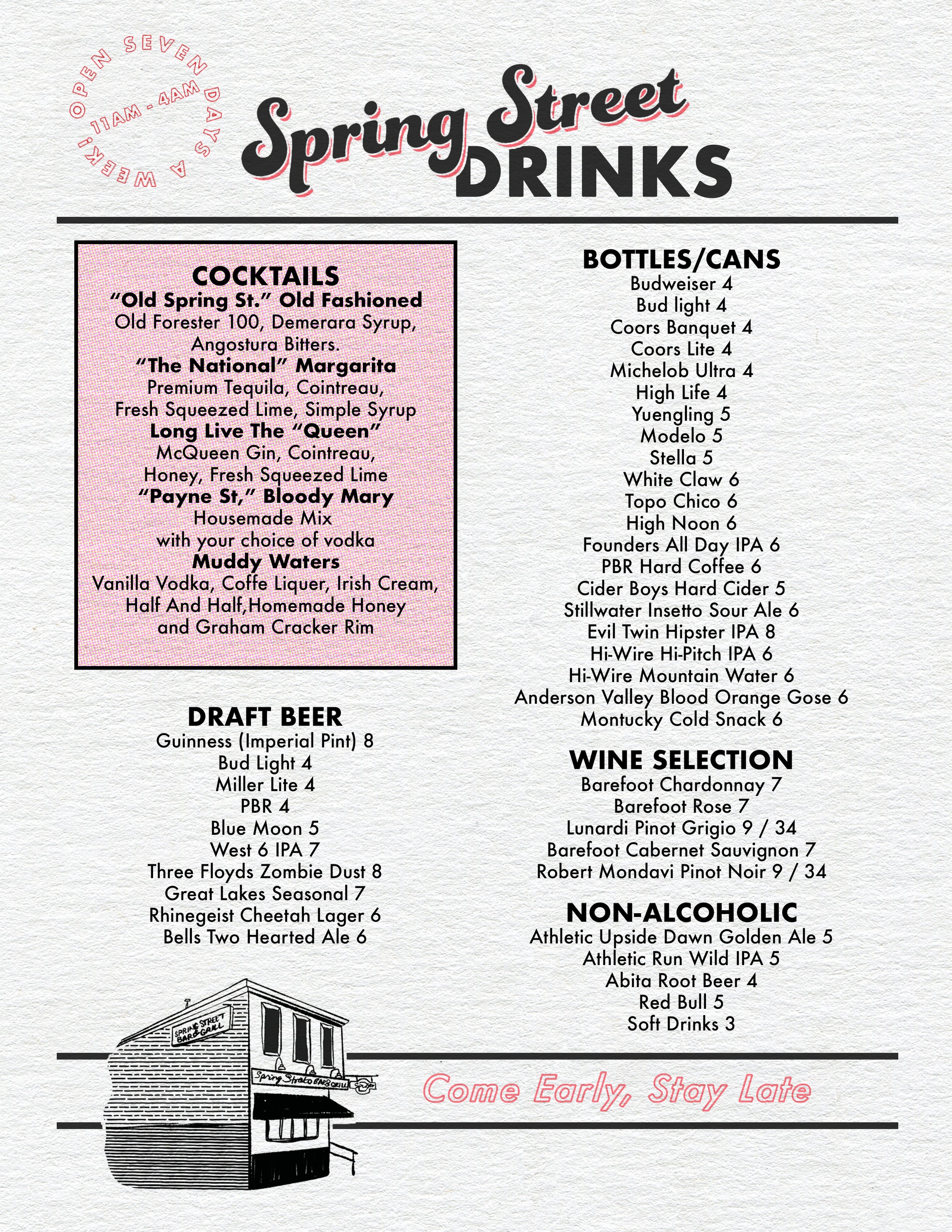 Drinks — SPRING STREET BAR & GRILL