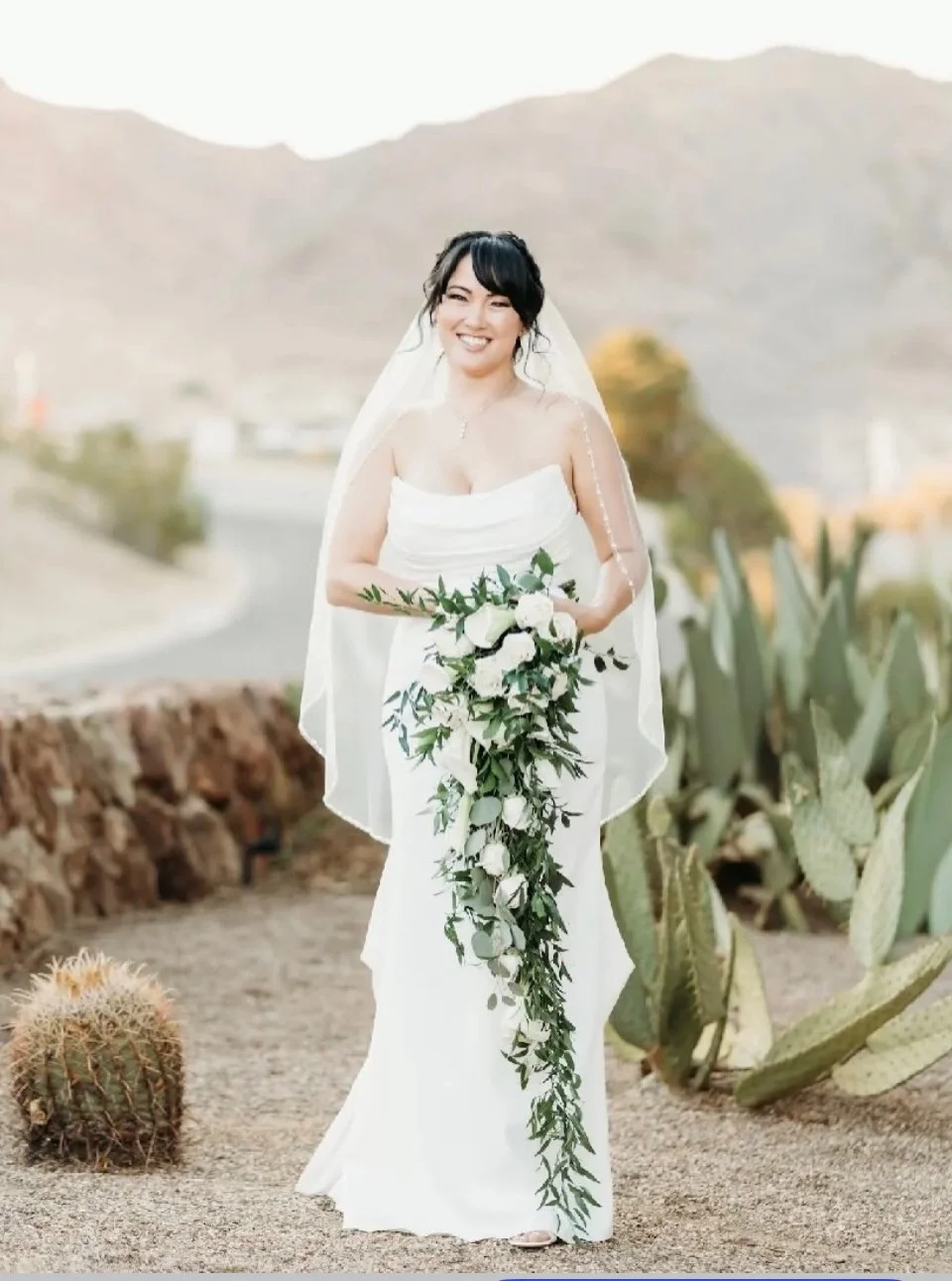 beautiful bride in desert Ethereal Asian Beauty