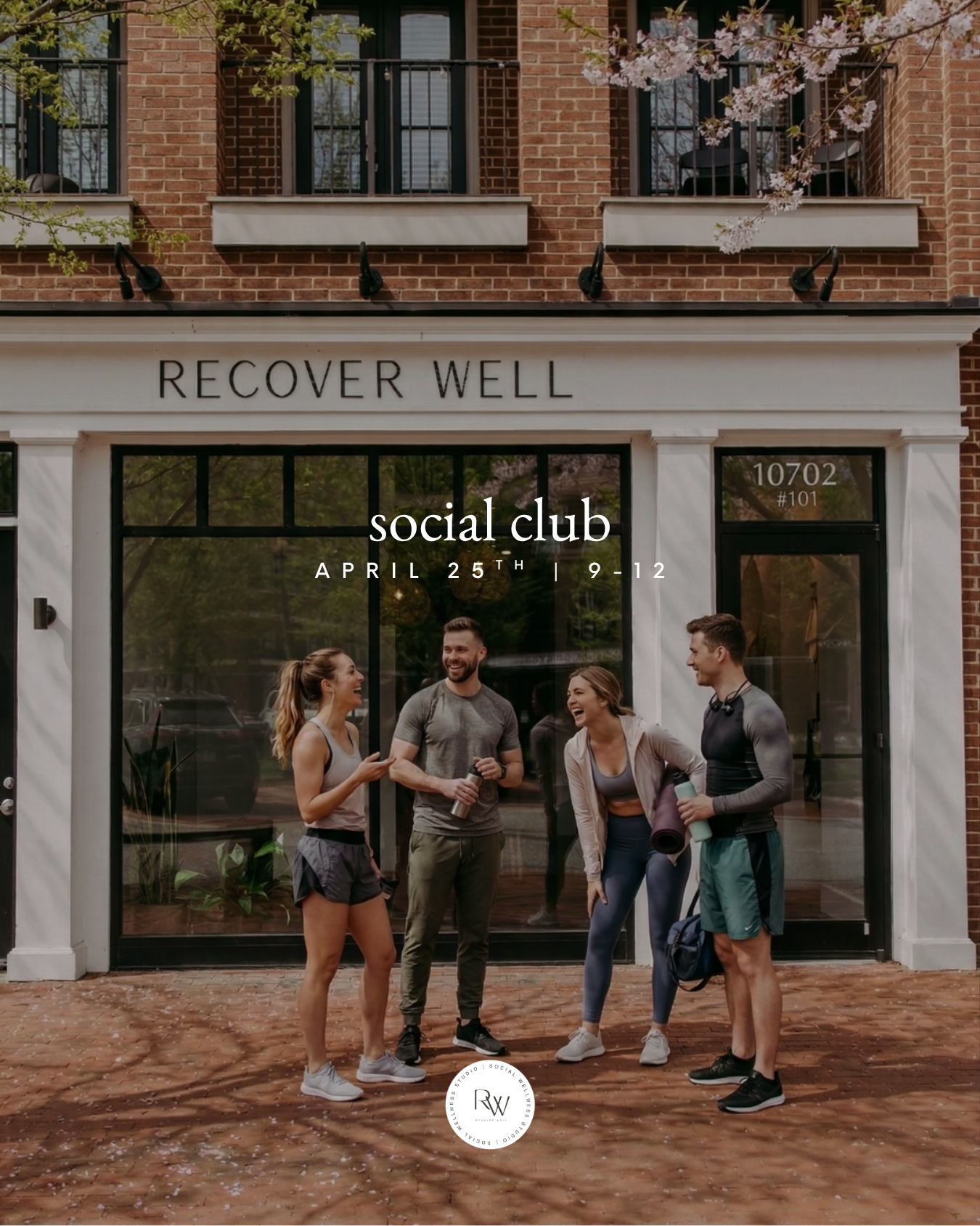 Friends hanging out and socializing post workout at Recover Well