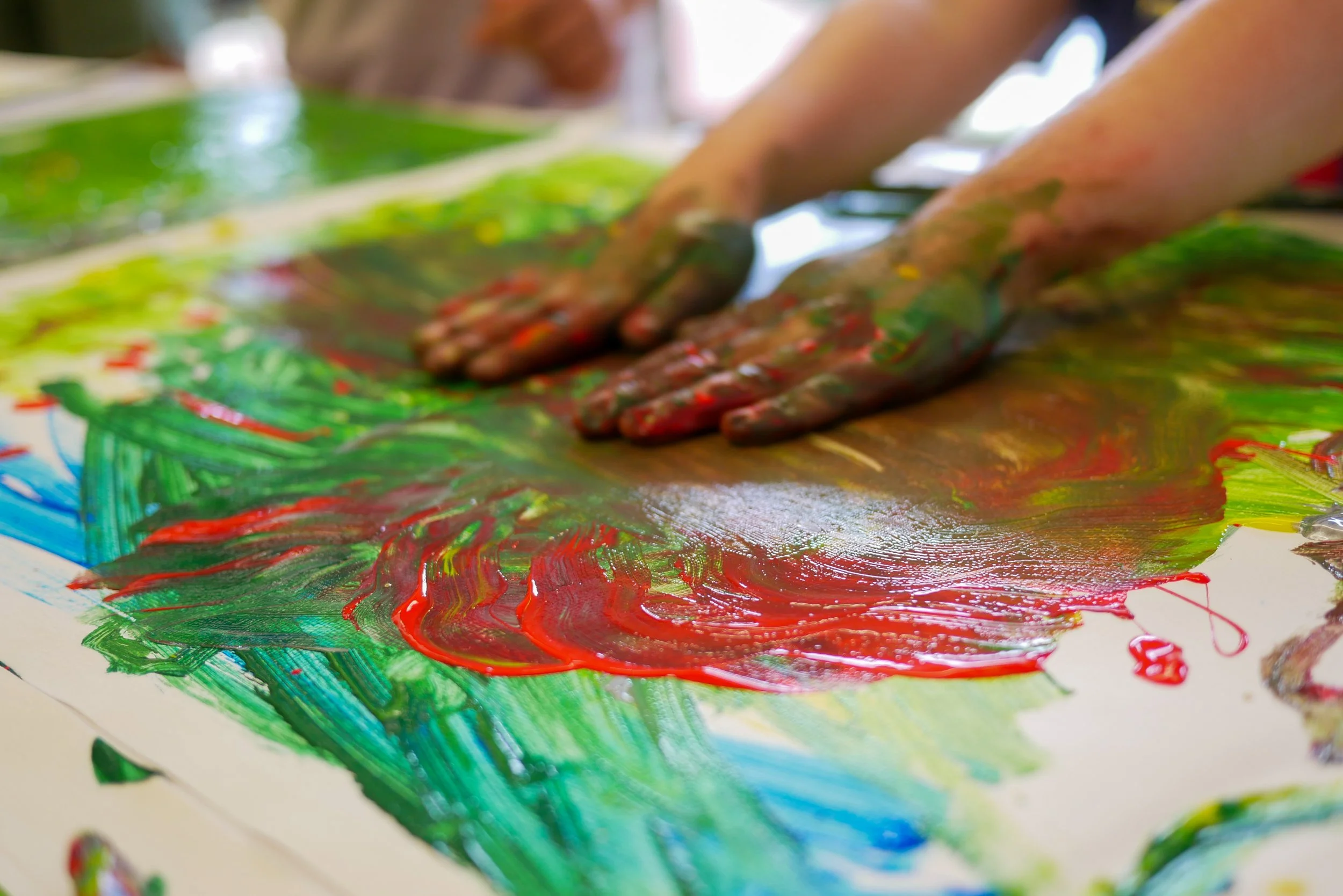 Creative play at the Create a Book together workshop with The Light Library, Emma Hinton, and Nicky Hartley.