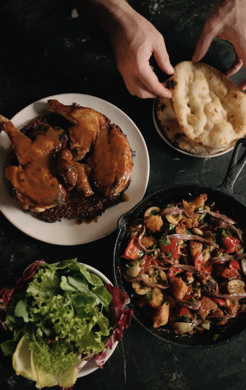 Brick Chicken & Rösti With Peperonata Style Salad