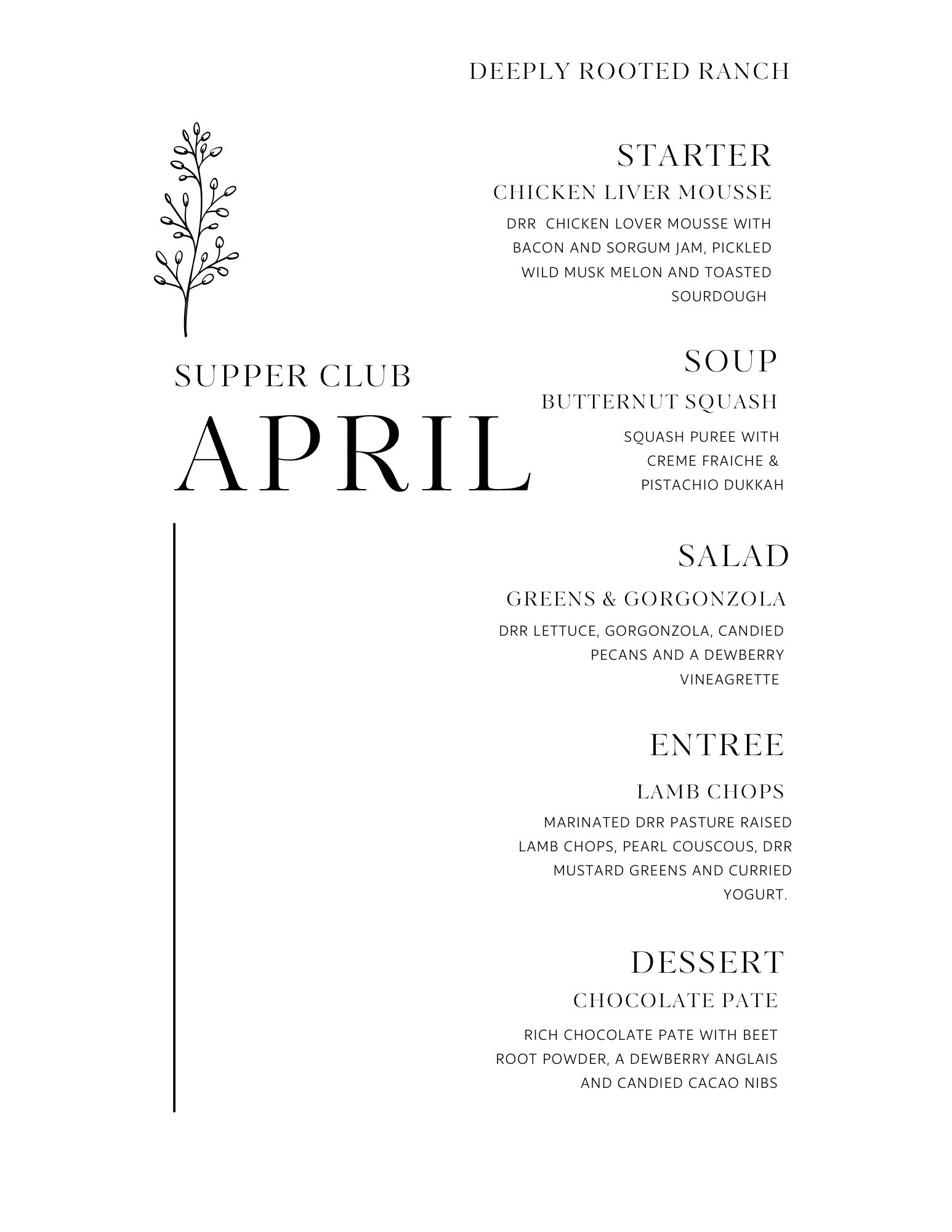 April Supper Club