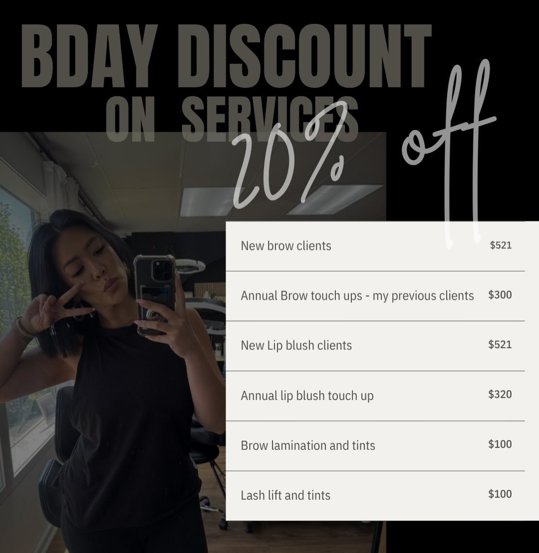 Happy birthday to me!! 🎉🥳

I wanted to show a little appreciation to my followers and clients for being part of my journey and supporting my business throughout the years. In honor of my birthday on 5/21, I&rsquo;m offering specials for the rest of