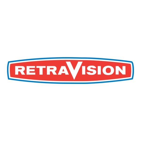 Rebranding of the 'RetraVision' logo with red, white, and blue colors.
