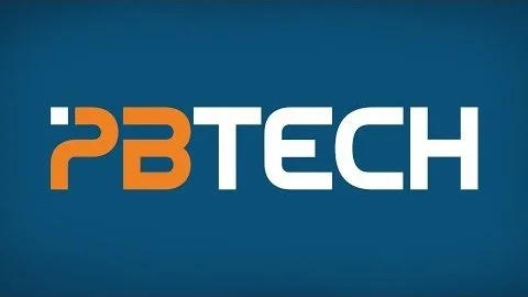 PB TECH logo on a dark blue background.