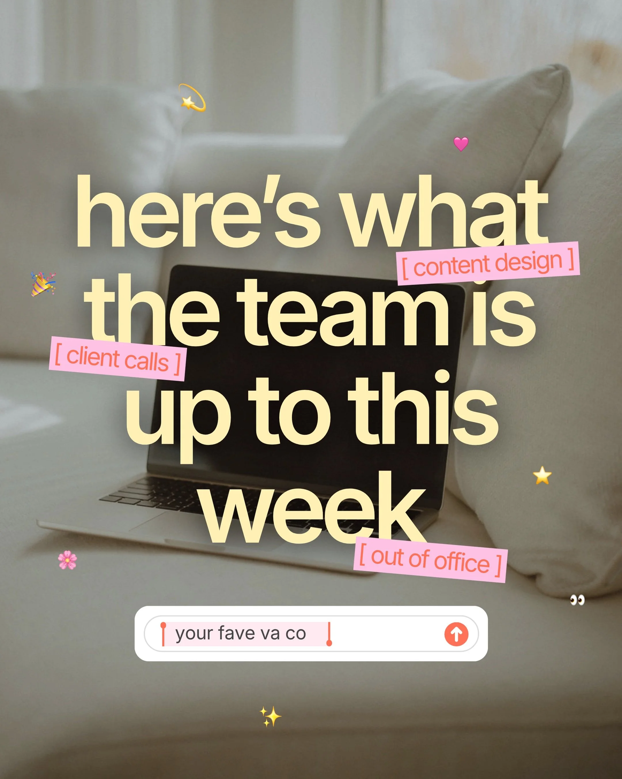@yourfavevaco &mdash; powered by caffeine, creativity, and sunshine ☀️ 

to work with us fill out the new client form in bio 🫶🏼
