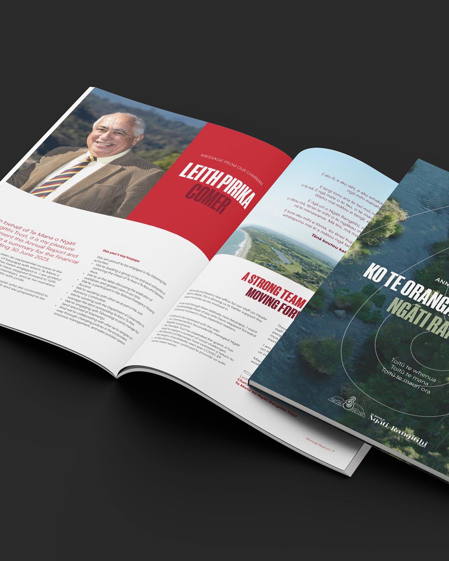 We recently partnered with Te Mana o Ngāti Rangitihi Trust on their annual report design.

Te Mana&rsquo;s responsibility is to lead the social, cultural, environmental and economic growth of Ngāti Rangitihi, and ensure they continue to provide oppor