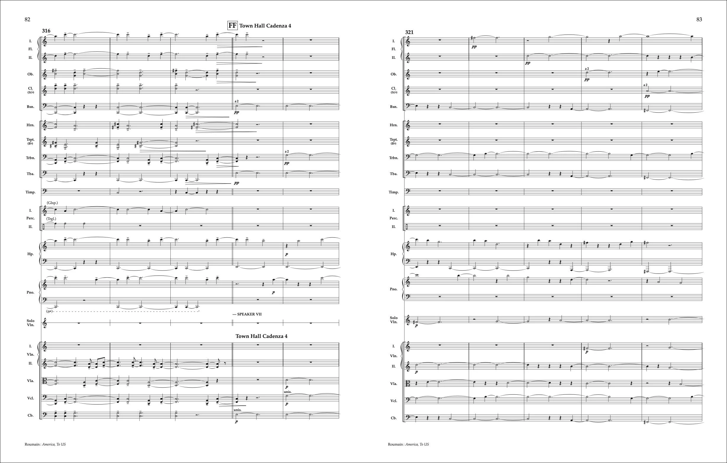 America, To US cadenza score sample