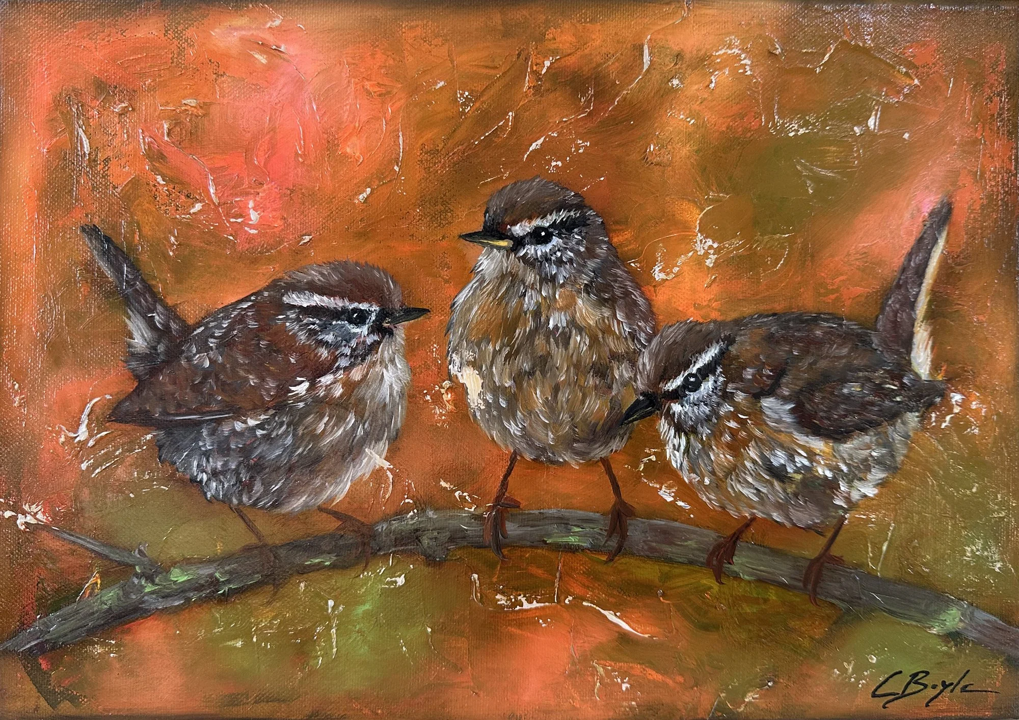 Wren Symphony - Oil on Canvas - 25.5 x 36cm 
£210 (Framed)