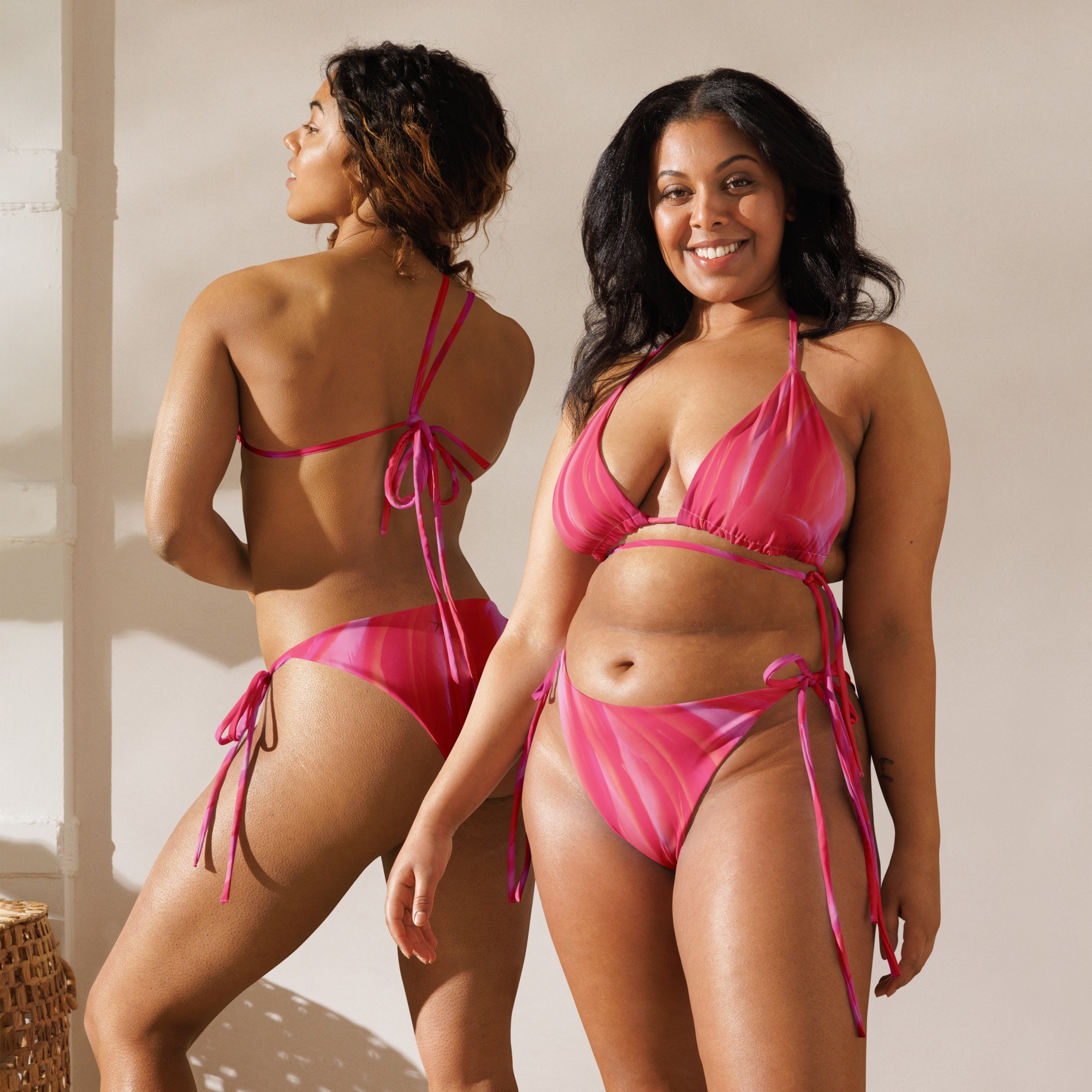 Flamingo Recycled String Bikini Bottoms